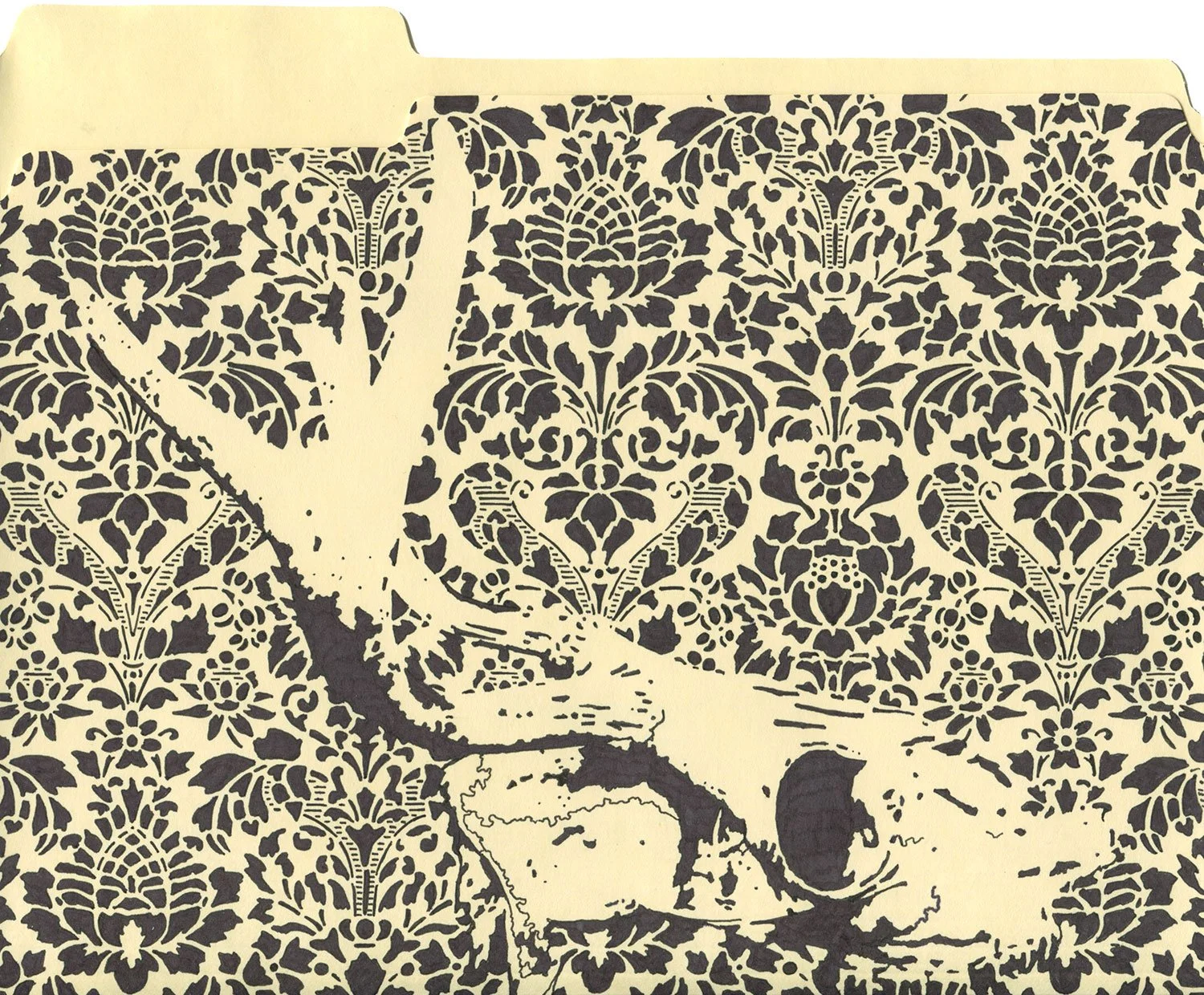 The Skull & Osiris  — permanent marker on archival folder, 11 1/2 x 9 1/2  inches, 2019