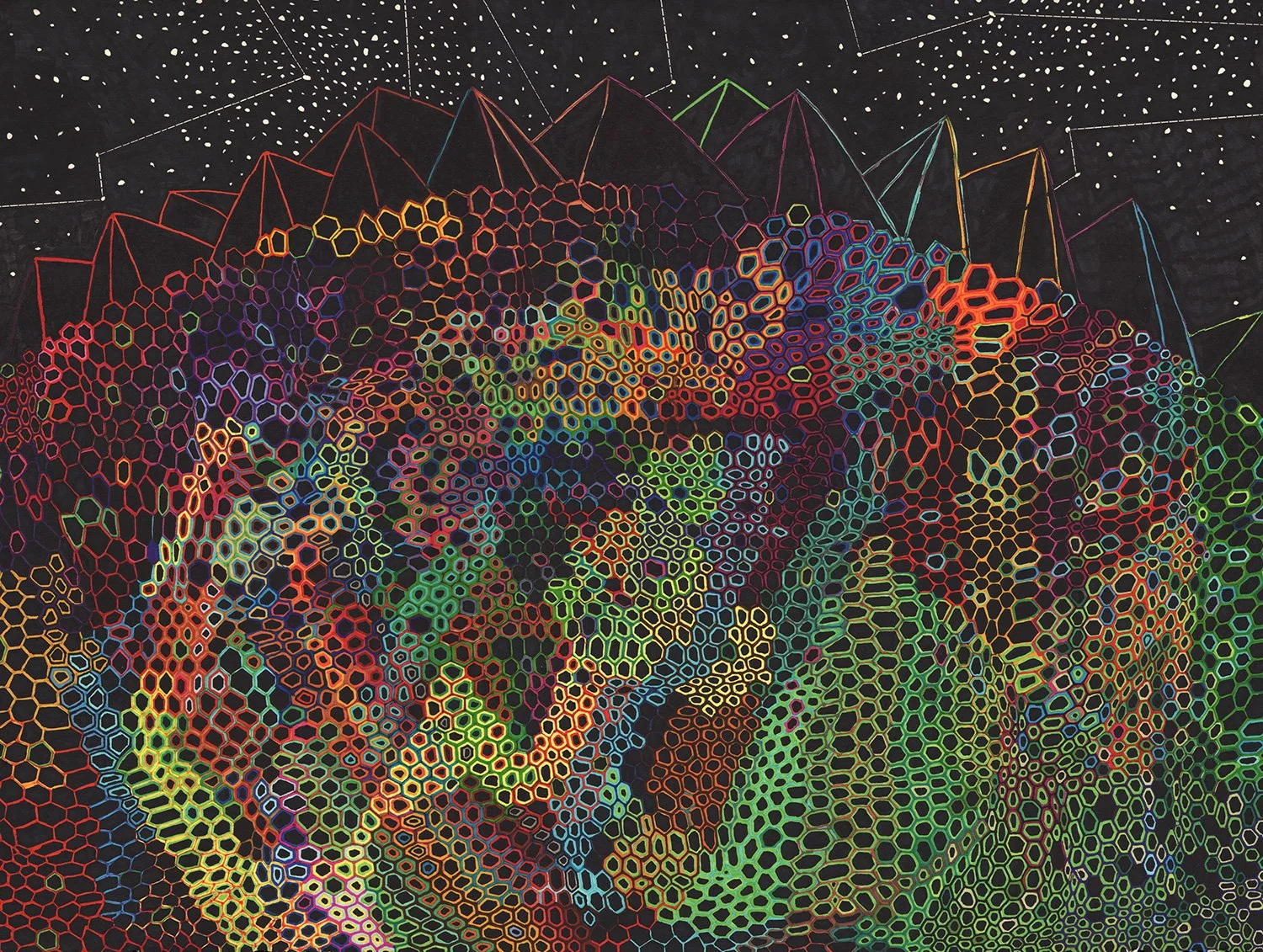  The Earth on the Back of the Giant Turtle  — permanent marker on paper, 23 x 30 inches, 2009