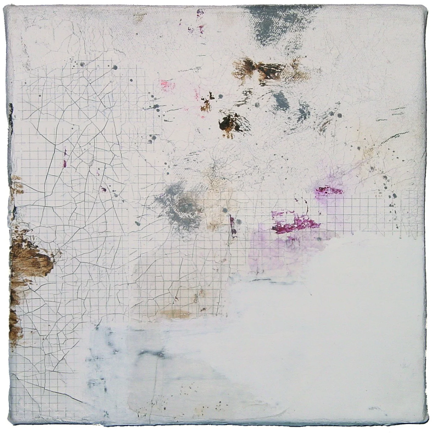  Great Sea Creatures & The Earth on the Back of the Giant Turtle  — acrylic, graphite, pigment transfer on canvas, 10 x 10 inches, 2007