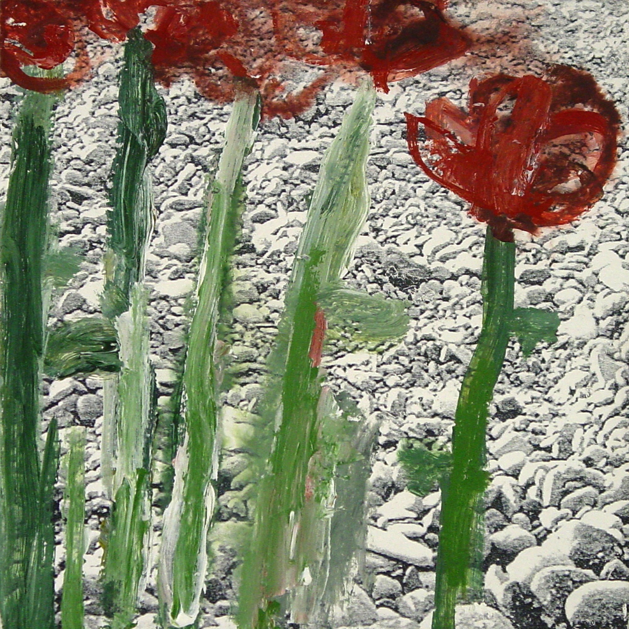  The Pressure of Competition of Food Resources  — acrylic, pigment transfer on canvas, 10 x 10 inches, 2003