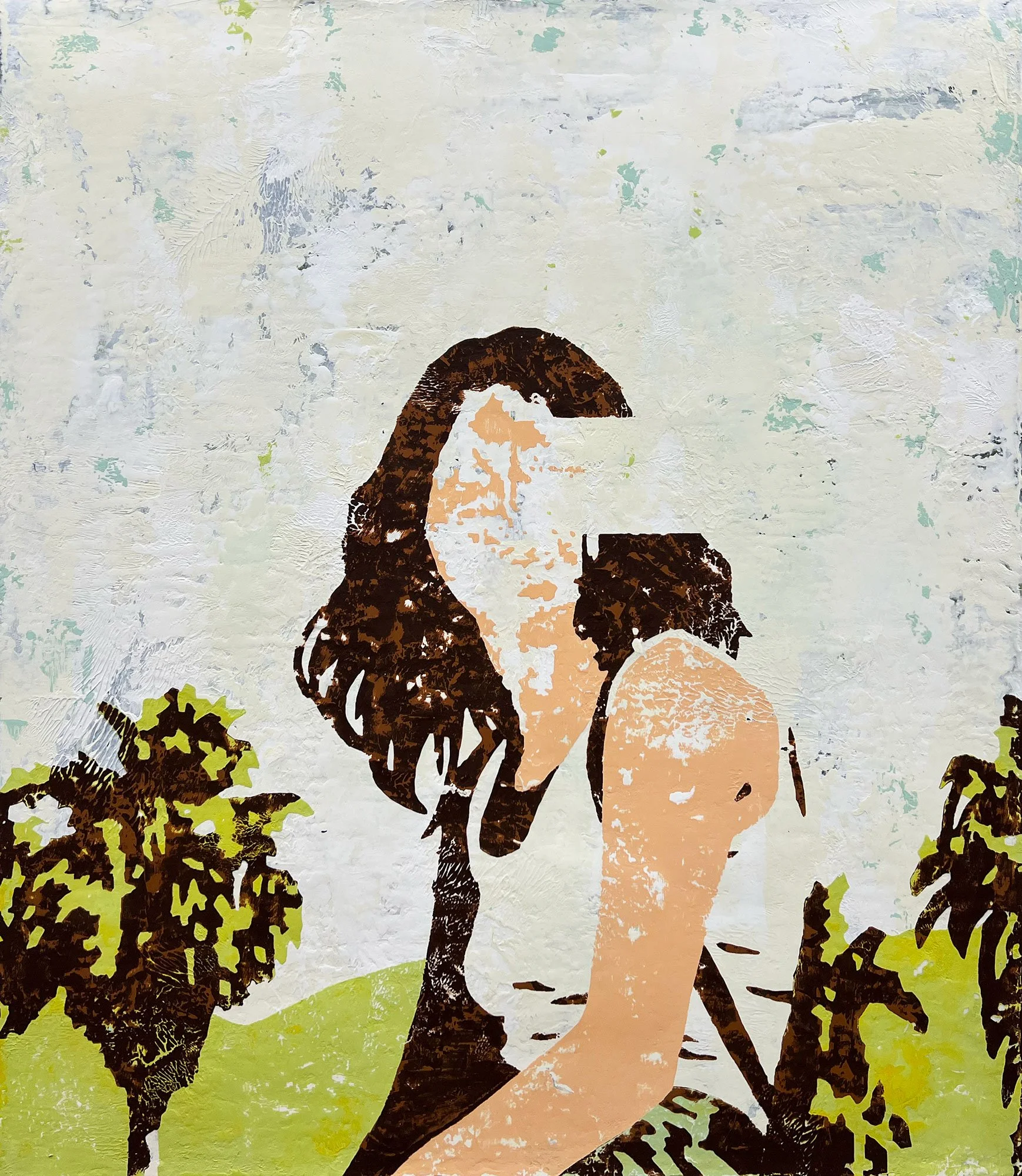  The Mystery at Echo Lodge  — acrylic on canvas, 26 x 30 inches, 2025