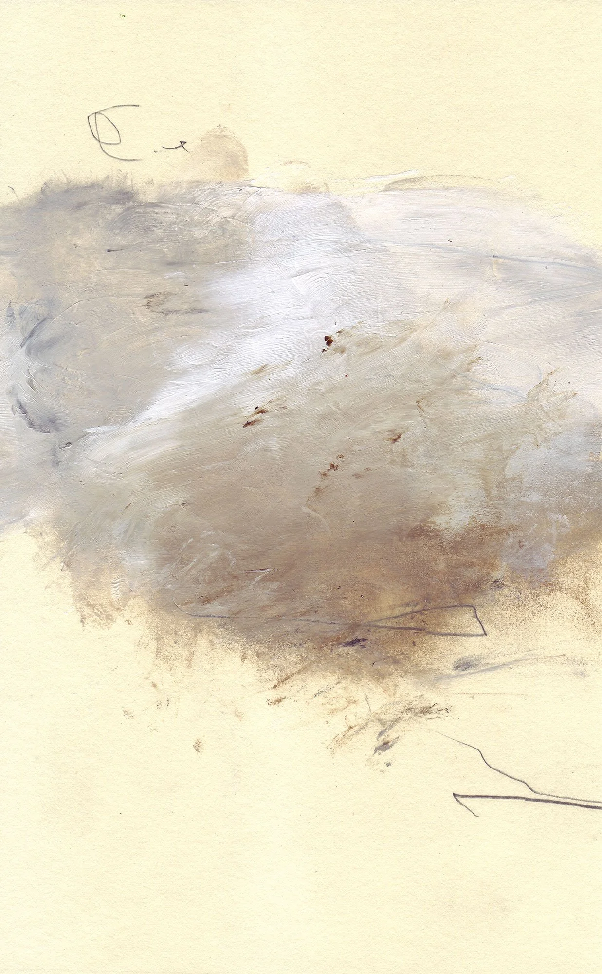  The Earth on the Back of the Giant Turtle  — acrylic, graphite on paper, 8 x 5 inches, 2007