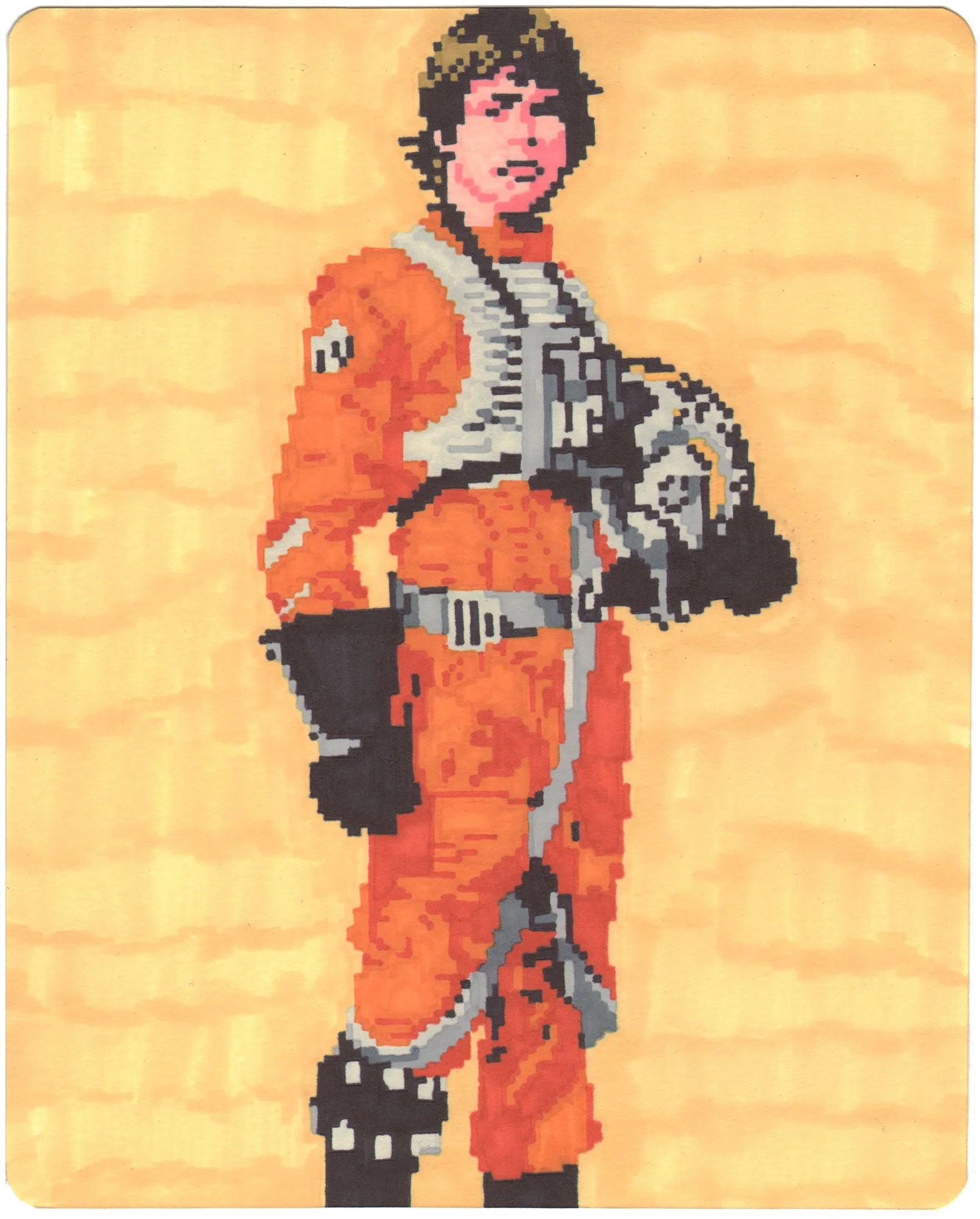  Luke Skywalker  — permanent marker on paper, 10 x 8 inches, 2011