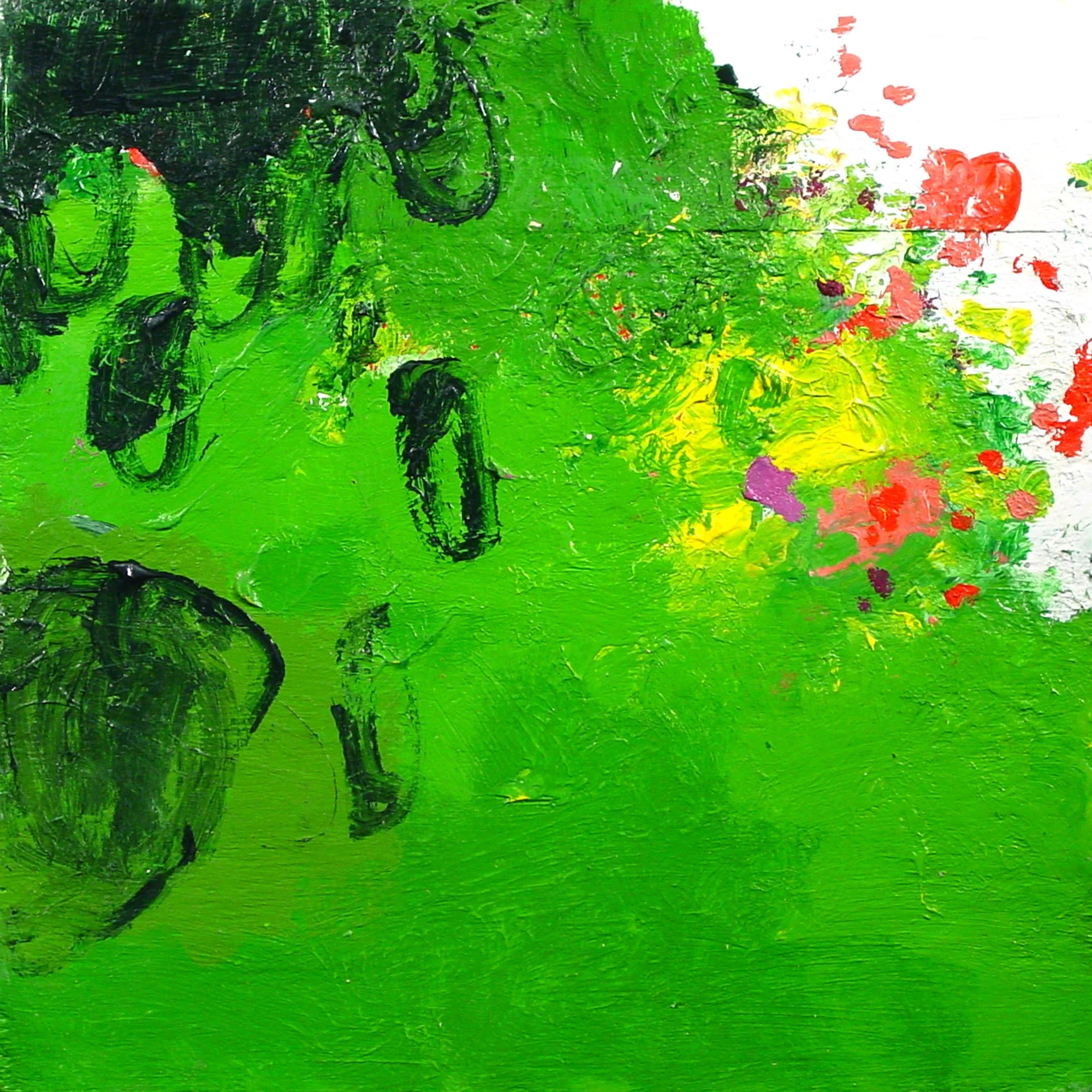  Great Sea Creatures & Punica Granatum  — acrylic on canvas, 10 x 10 inches, 2004