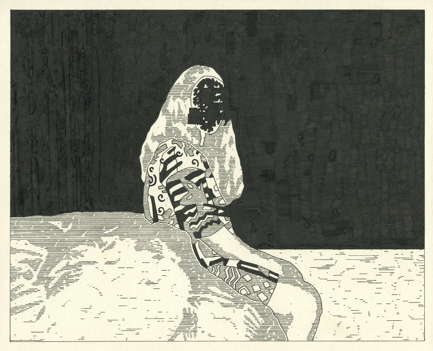  The Skeleton of Cedar Key  — permanent marker on paper, 8 x 10 inches, 2020