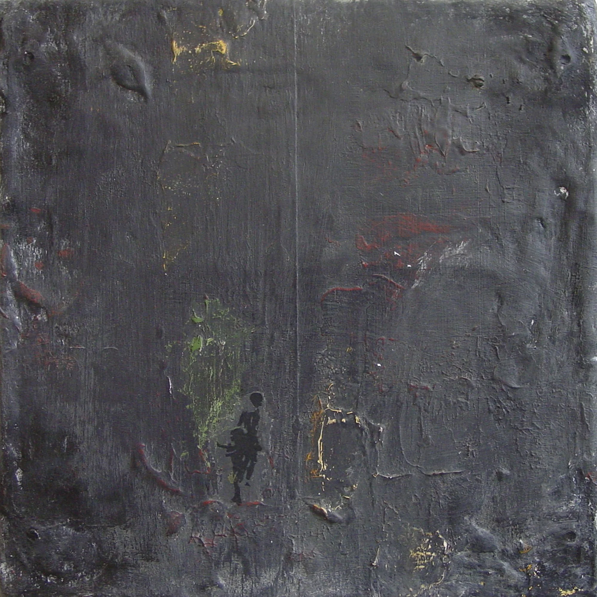  Scout  — acrylic, pigment transfer on canvas, 10 x 10 inches, 2002