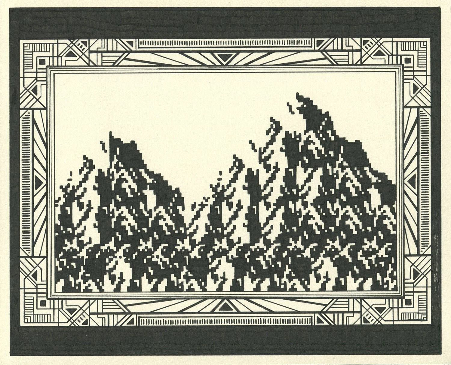  Rygar Mountain  — permanent marker on paper, 8 x 10 inches, 2020