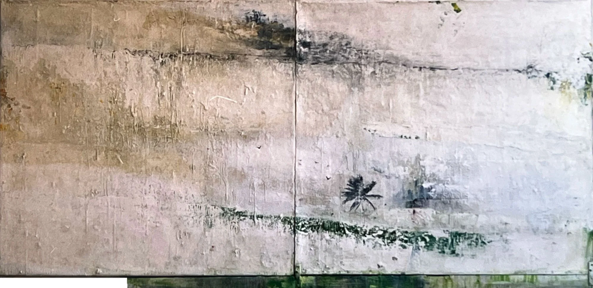  Migration Routes  — acrylic, pigment transfer on canvas, 48 x 100 inches, 2003