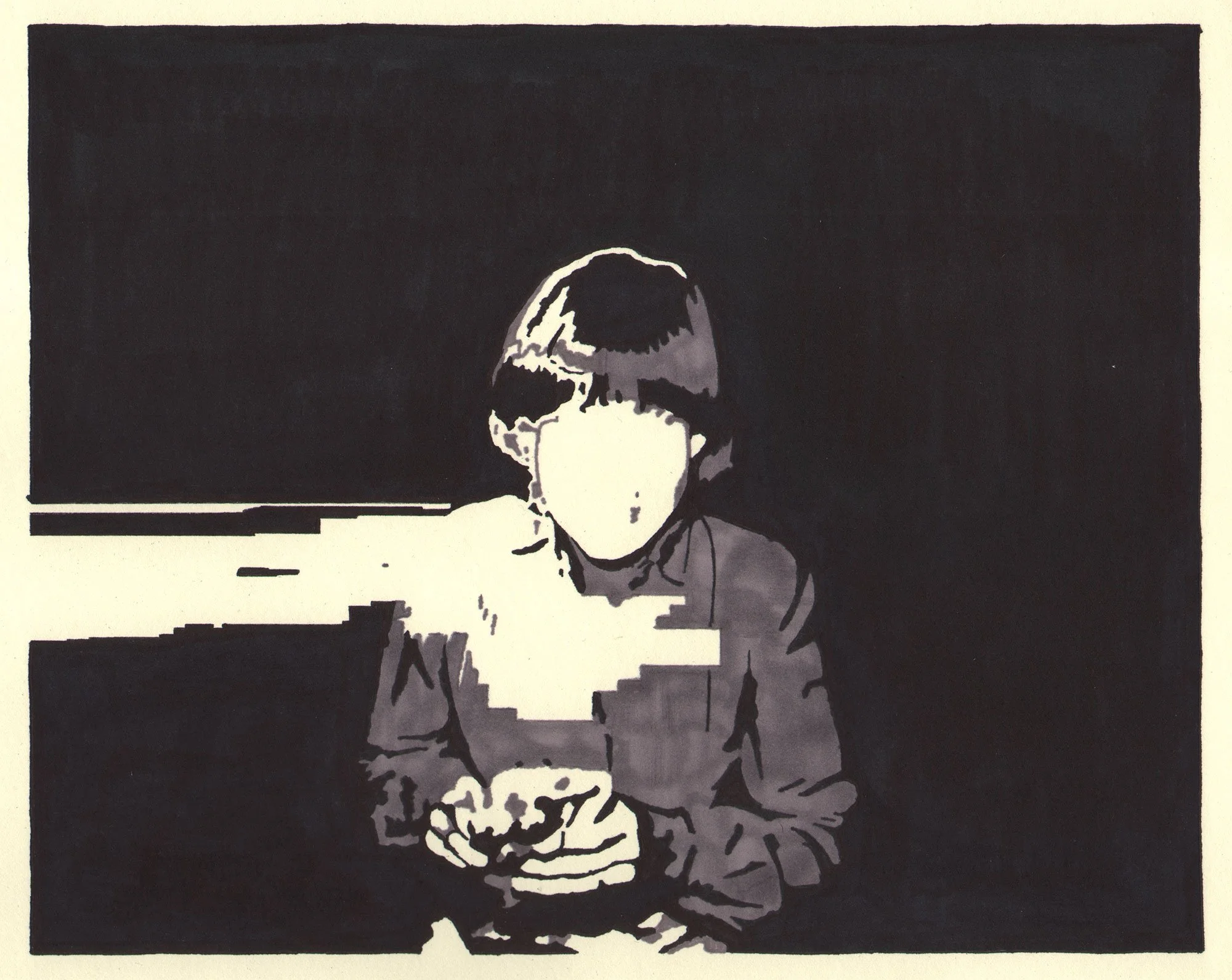  Memories of a Dying Universe  — permanent marker on paper, 8 x 10 inches, 2014