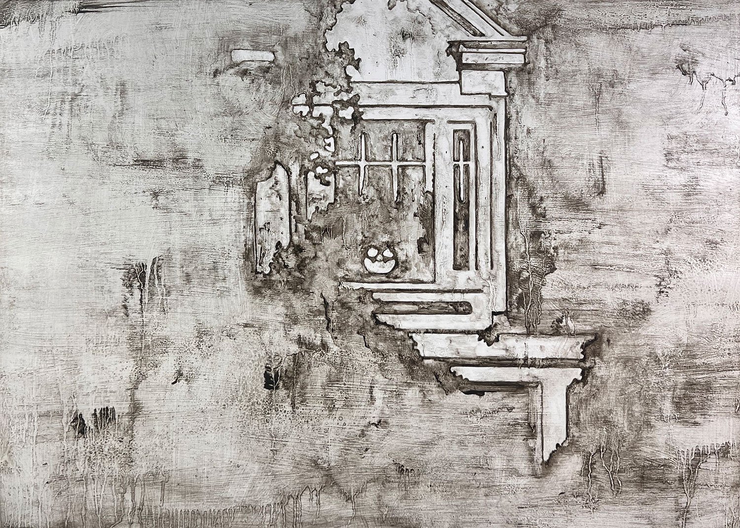  Monster Time  — oil on paper, 23 x 30 inches, 2022