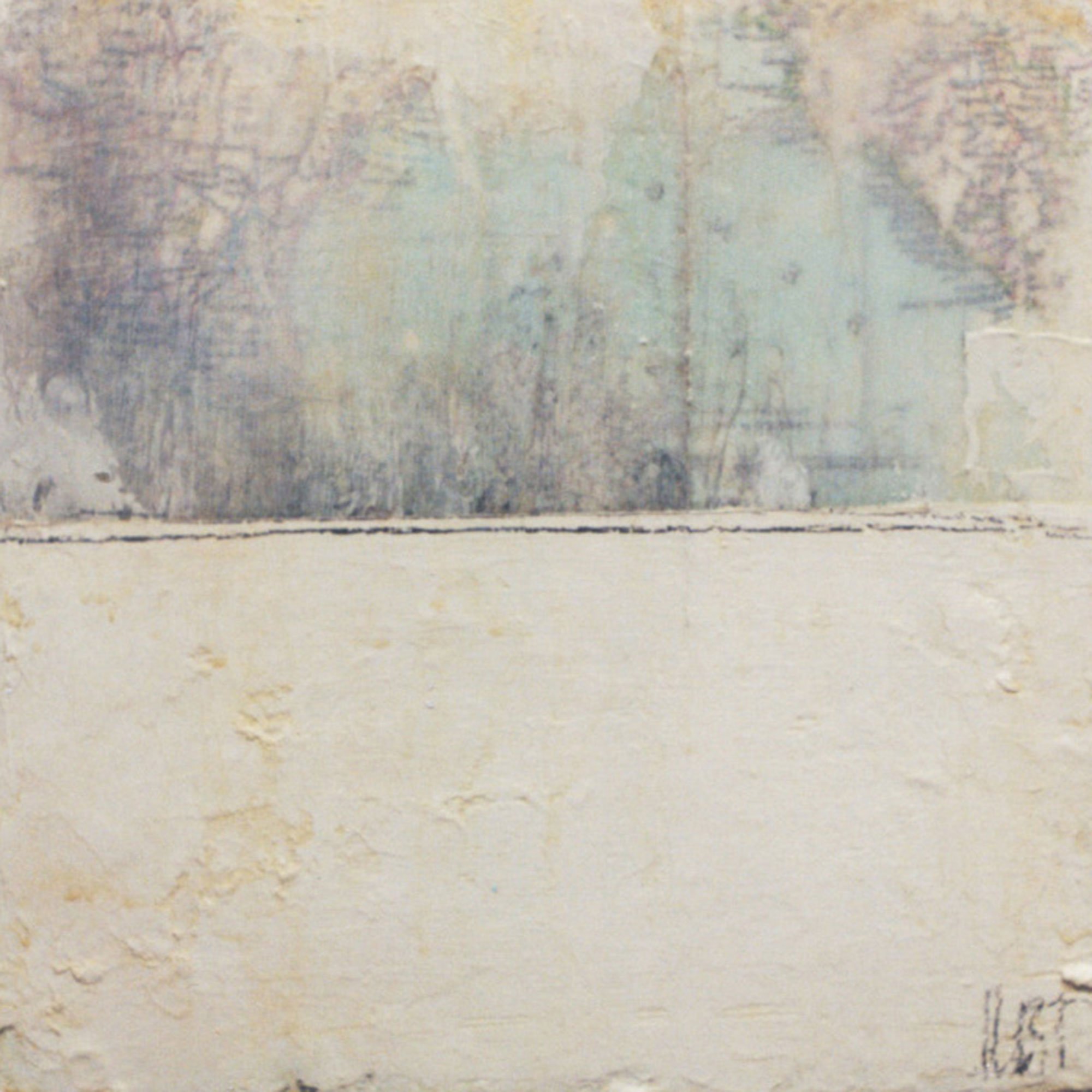  Breaking  — acrylic, graphite, pigment transfer on canvas, 10 x 10 inches, 2000