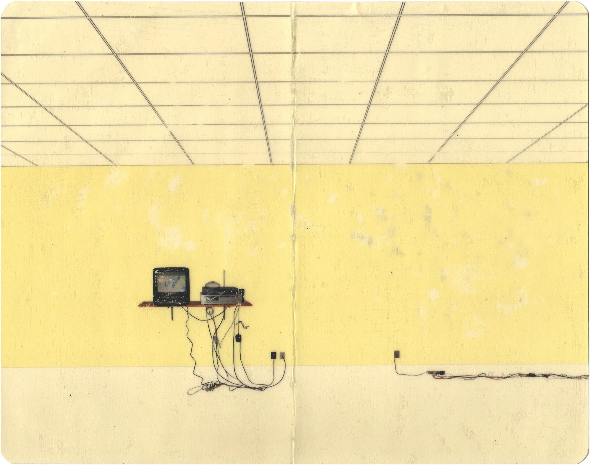  TV Room Study (Yellow)  — pigment transfer on paper, 8 x 10 inches, 2008