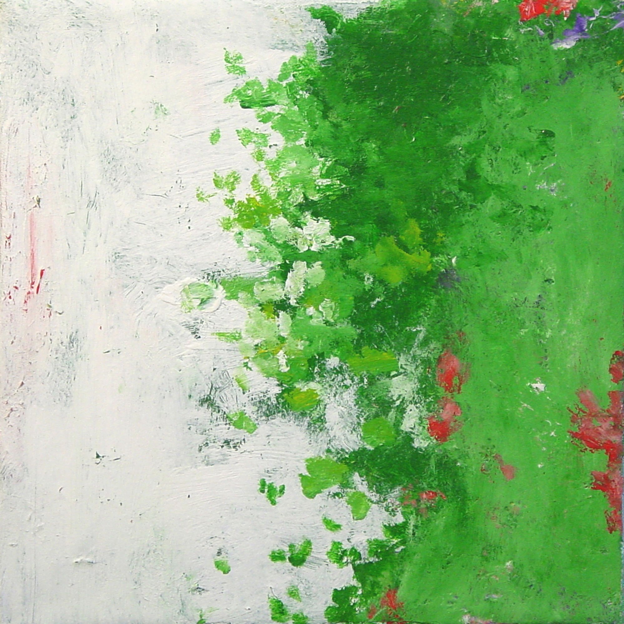  Sessile Plants Grow Toward a Light Source in a Movement Known as Phototropism  — acrylic on canvas, 10 x 10 inches, 2004