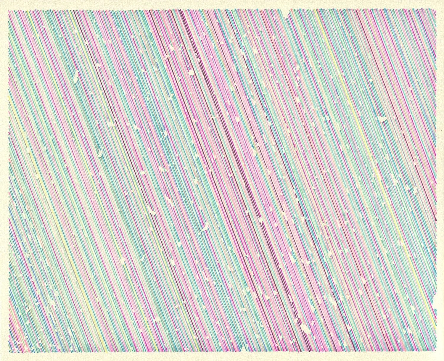  Attack Ships on Fire off the Shoulder of Orion  — permanent marker on paper, 8 x 10 inches, 2021