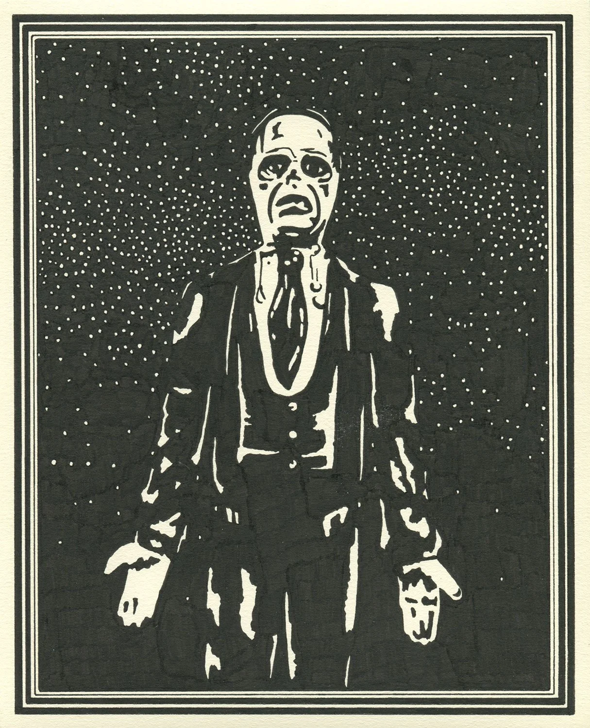  The Phantom of the Opera  — permanent marker on paper, 10 x 8 inches, 2020