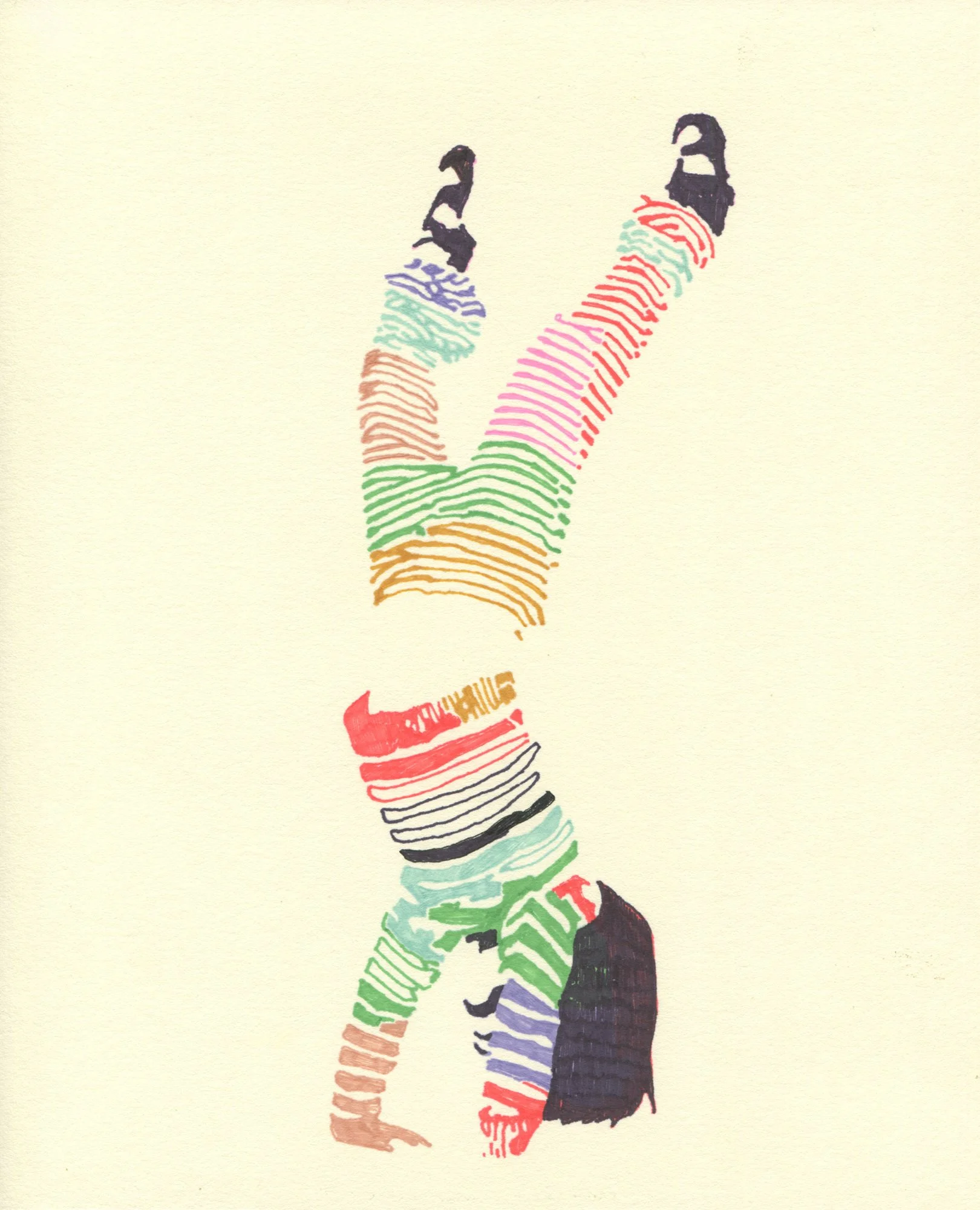  If You See Darkness, Look Away  — permanent marker on paper, 10 x 8 inches, 2026 — $450