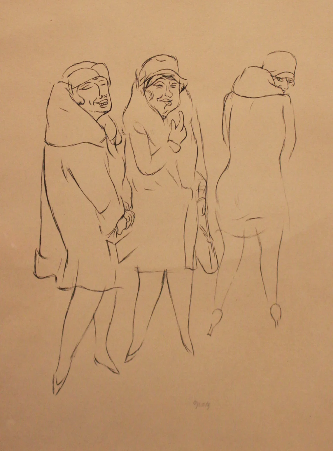 George Grosz Lot of Four Huren (Estate No. 3.72.5), 1924 Ink on paper Signed in pencil on recto Image: 14 x 11 inches; Framed: 30 x 26 inches Condition: uniform toning to paper Included, three texts: George Grosz: Ecce Homo, 1965 George Grosz, 1960 A Little Yes and a Big No, 1946 Provenance: From the Estate of Blossom and Ben Norman, Los Angeles, CA; Peter Deitsch Gallery appraisal note from 1967
