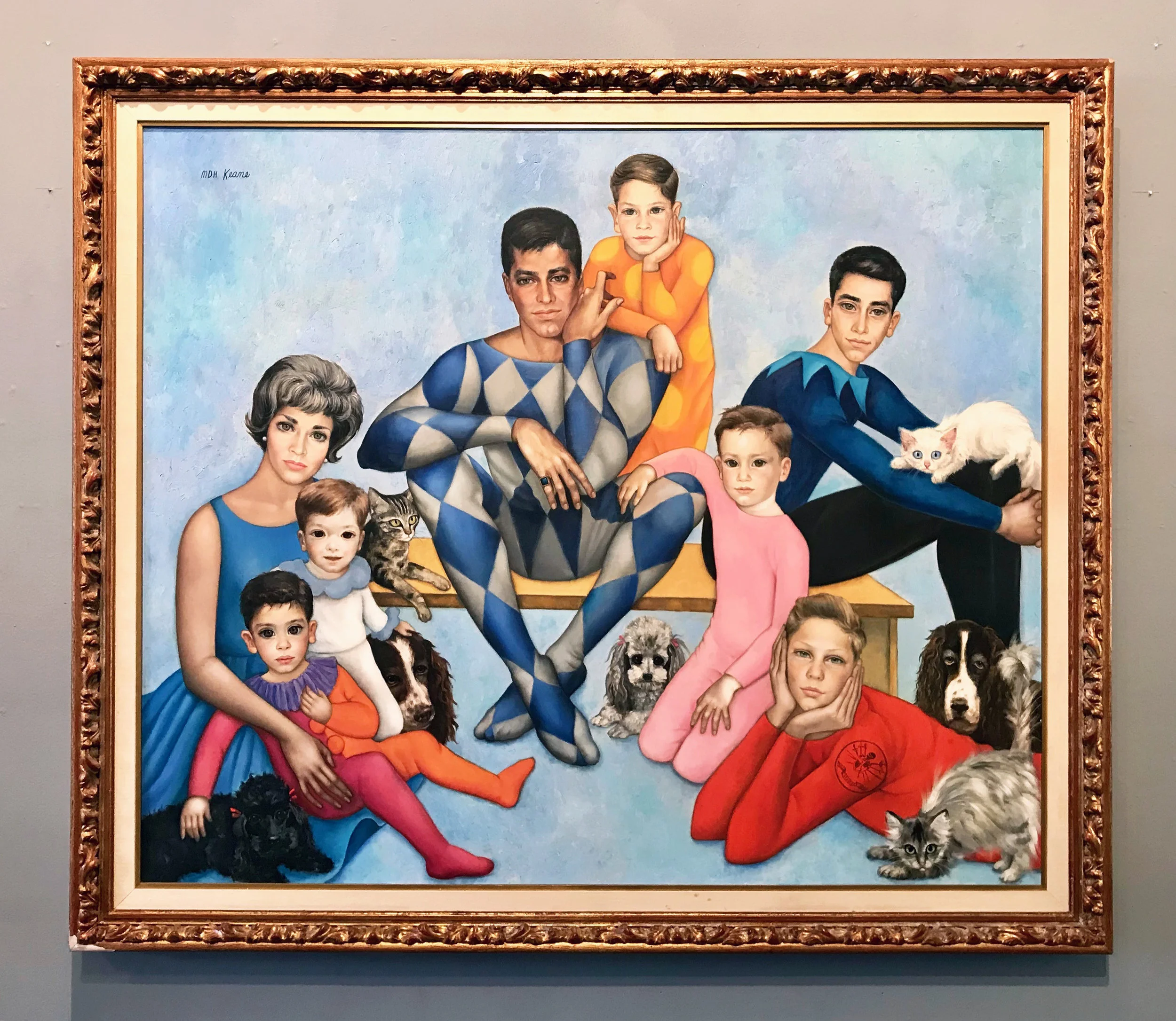 Margaret Keane The Jerry Lewis Family , 1962 Oil on canvas Signed in oil on recto Image: 45.5 x 53.5 inches; Framed: 54 x 61 inches Estimate: $100,000/$120,000