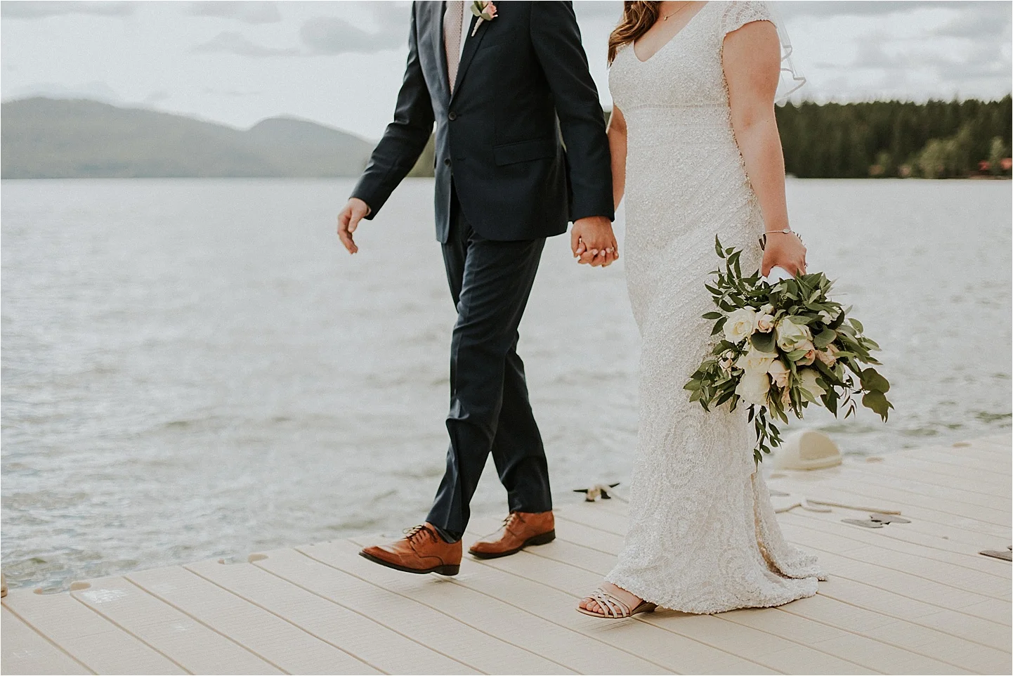 whitefish montana wedding walking by the lake.jpg