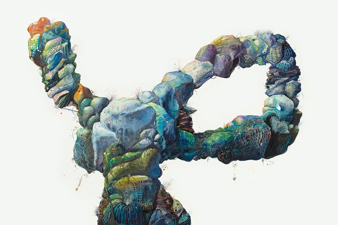 Bathymetric Da Vinci, 2013. Watercolor and ink on paper. 24" x 36".