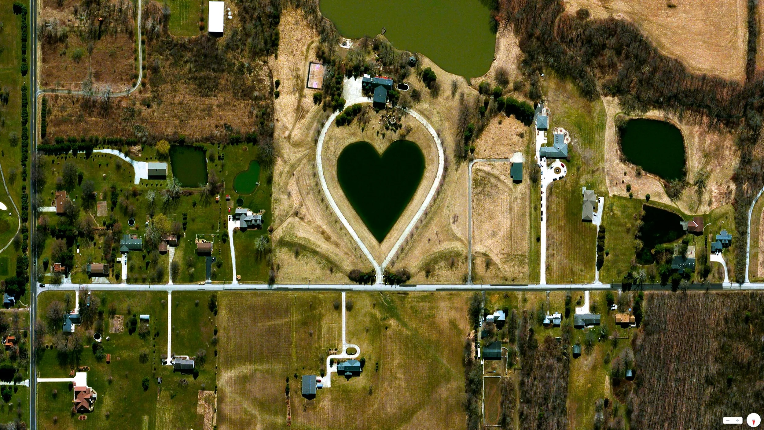 Valentine's Day, 2014 Man-made pond Columbia Station, Ohio, USA 41°19′16″N 81°55′6″W