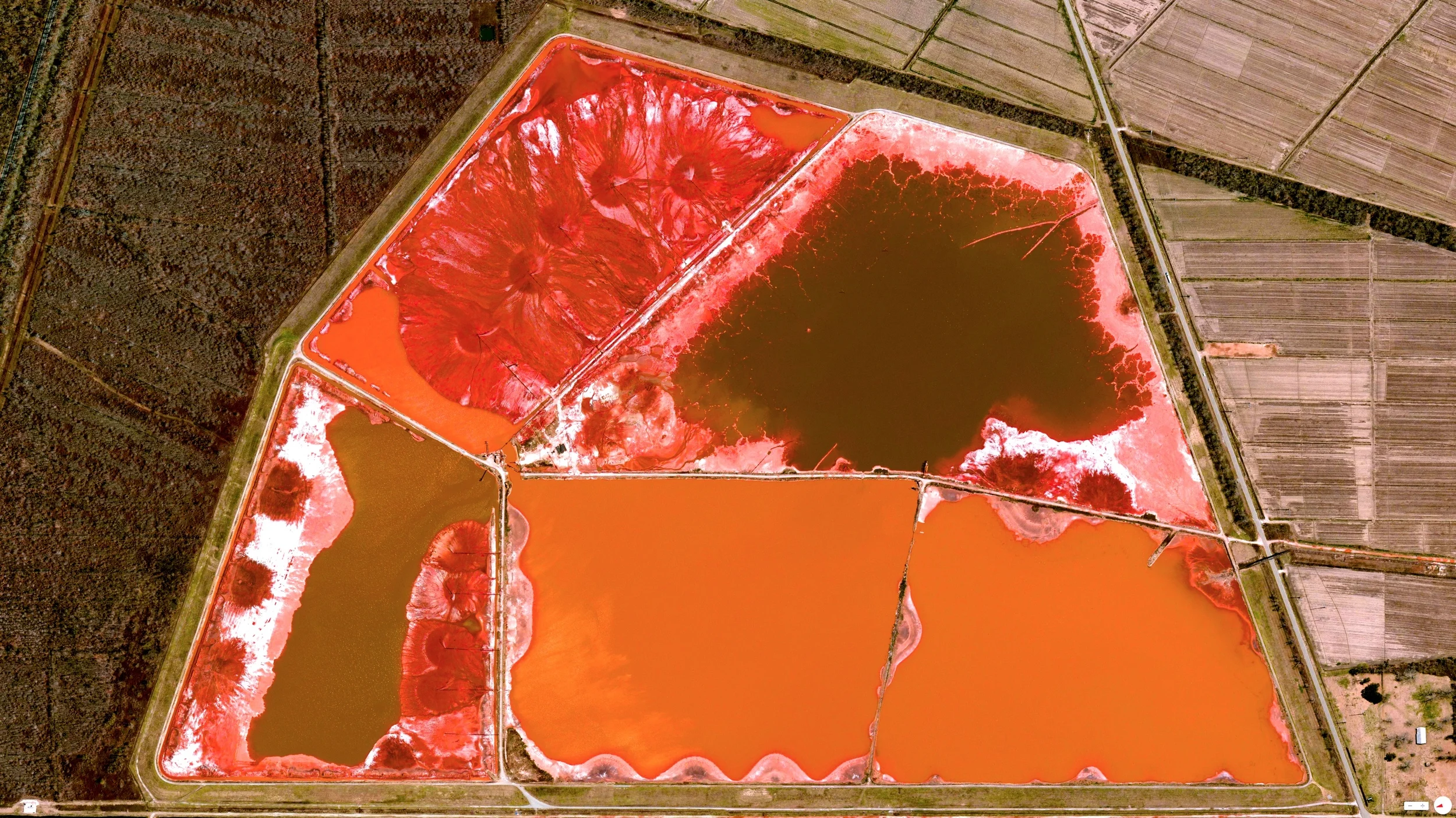 3/16/2014 Aluminum waste collection pond Darrow, Lousiana, USA 30.1593769, -90.9124875, N30° 9.5626', W090° 54.7492'