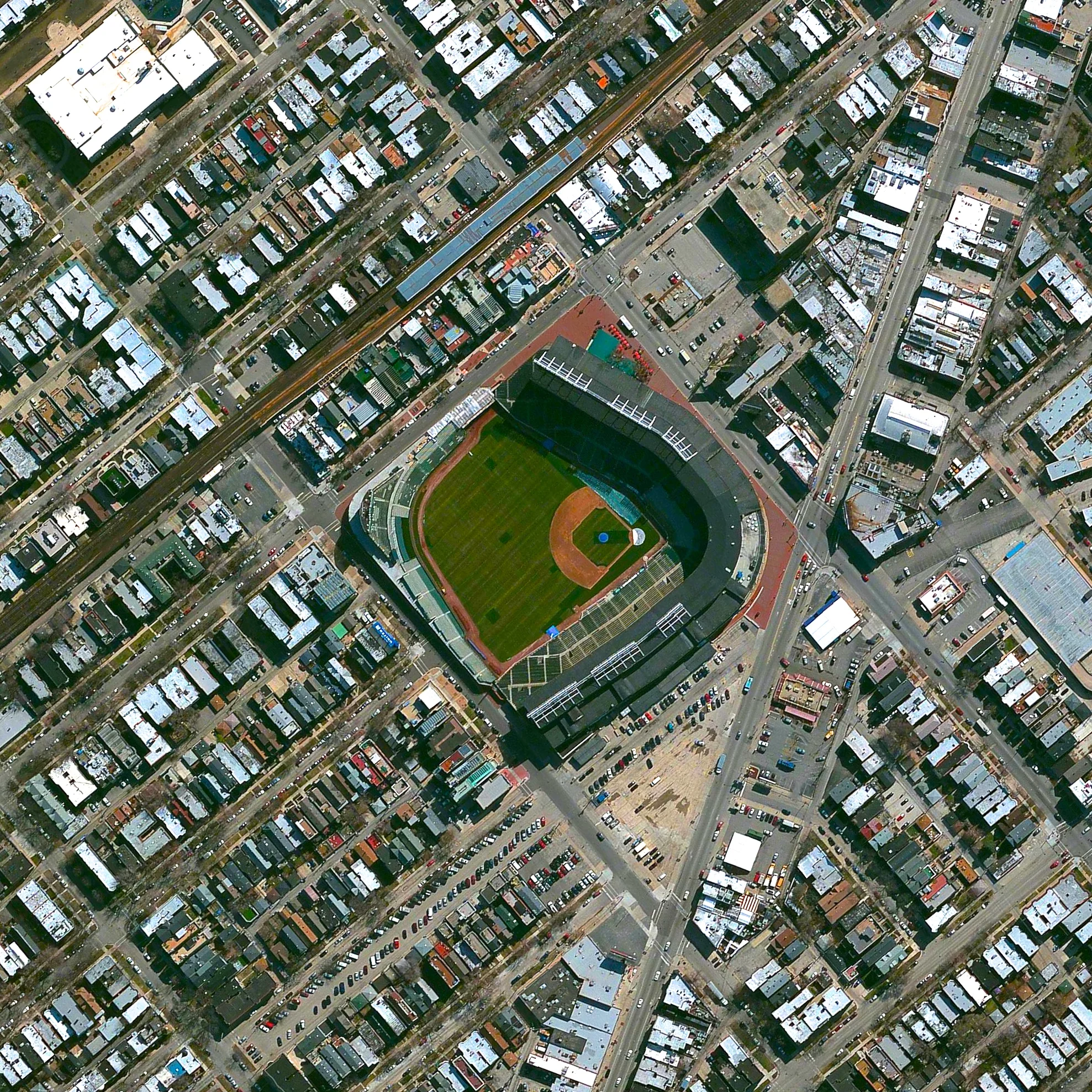6/21/2015 Wrigley Field Chicago, Illinois, USA 41°56′54″N 87°39′20″W It's Father's Day here in the United States, so I thought it was fitting to share an Overview of my dad's favorite place - Wrigley Field. The stadium is home to the Chicago Cubs and is the second-oldest active major league ballpark (after Fenway Park in Boston) with its first game played in 1916. "The Friendly Confines" are known for its ivy-covered brick outfield wall and was the last major league ballpark to have lights installed for night games in 1988.