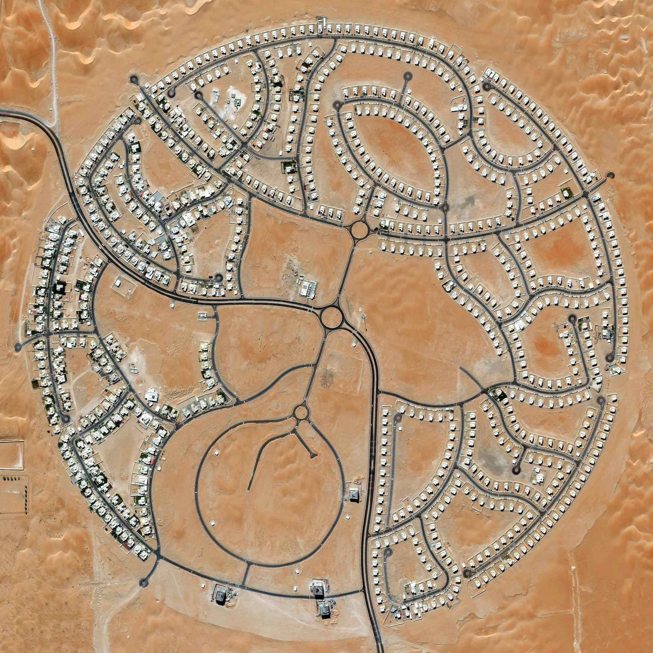11/25/2015 Marabe Al Dhafra Abu Dhabi, United Arab Emirates 23.608071195°, 53.697857178° The villas of Marabe Al Dhafra in Abu Dhabi, United Arab Emirates are home to approximately 2,000 people. The yearly average temperature in Abu Dhabi is slightly greater than 94 degrees Fahrenheit (34.5 degrees Celsius).