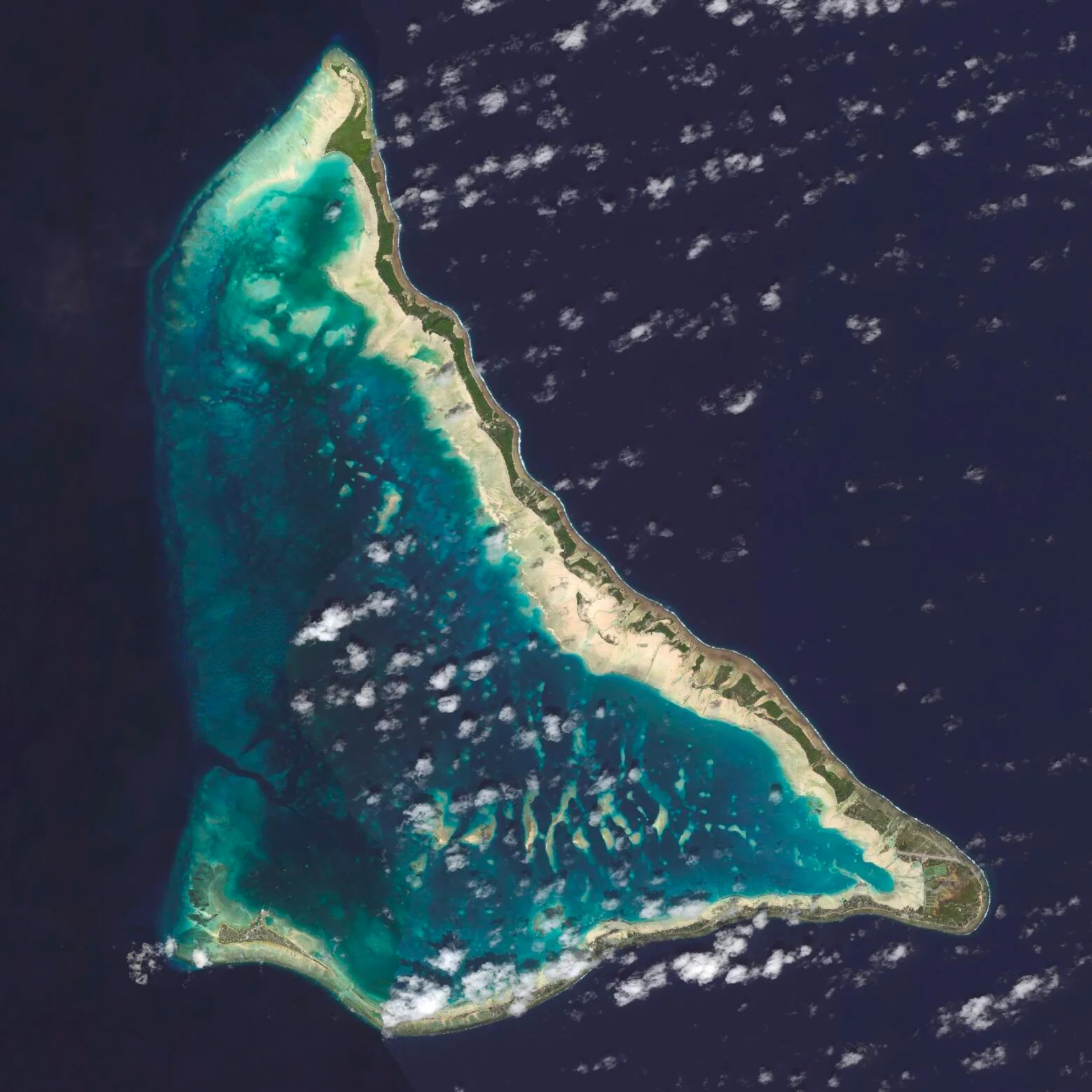 11/30/2015 Tarawa Tarawa, Kiribati 1°25′N 173°02′E The 2015 UN Climate Change Conference kicked off today in Paris. The event will bring together leaders from more than 190 countries with the goal of creating a legally binding and universal climate agreement that will keep global warming below 2°C. Daily Overview is providing imagery for the UN’s #EarthToParis event next week and we’ll be closely following what comes of the discussions at #cop21 in the coming days. At the conference today, Anote Tong, the president of Kiribati — a low-lying island nation in the Central Pacific Ocean —expressed his gratitude to the country of Fiji. The 102,000 residents of Kiribati may be forced to relocate as increased ice melt causes the Pacific Ocean to rise and submerges its islands. Fiji has boldly offered to take in the people of Kiribati if that occurs. Tarawa, an atoll that serves as the capital of the country and is home to half of it’s population, is seen here.