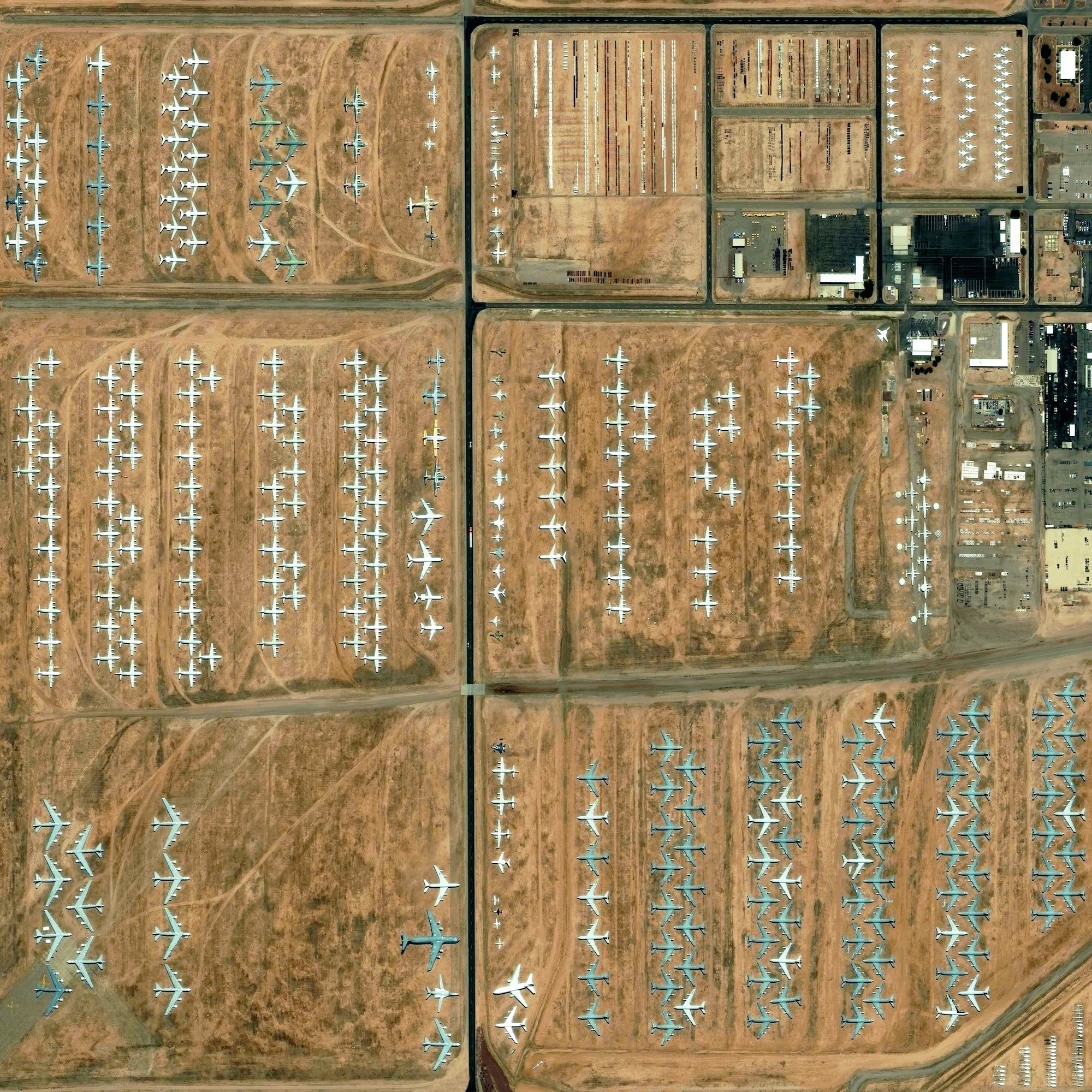 12/26/2015 Davis-Monthan Air Force Base Tucson, Arizona, USA 32°09′59″N 110°52′59″W The largest aircraft storage and preservation facility in the world is located at Davis–Monthan Air Force Base in Tucson, Arizona. The facility - run by the 309th Aerospace Maintenance and Regeneration Group - contains more than 4,400 retired American military and government aircraft.