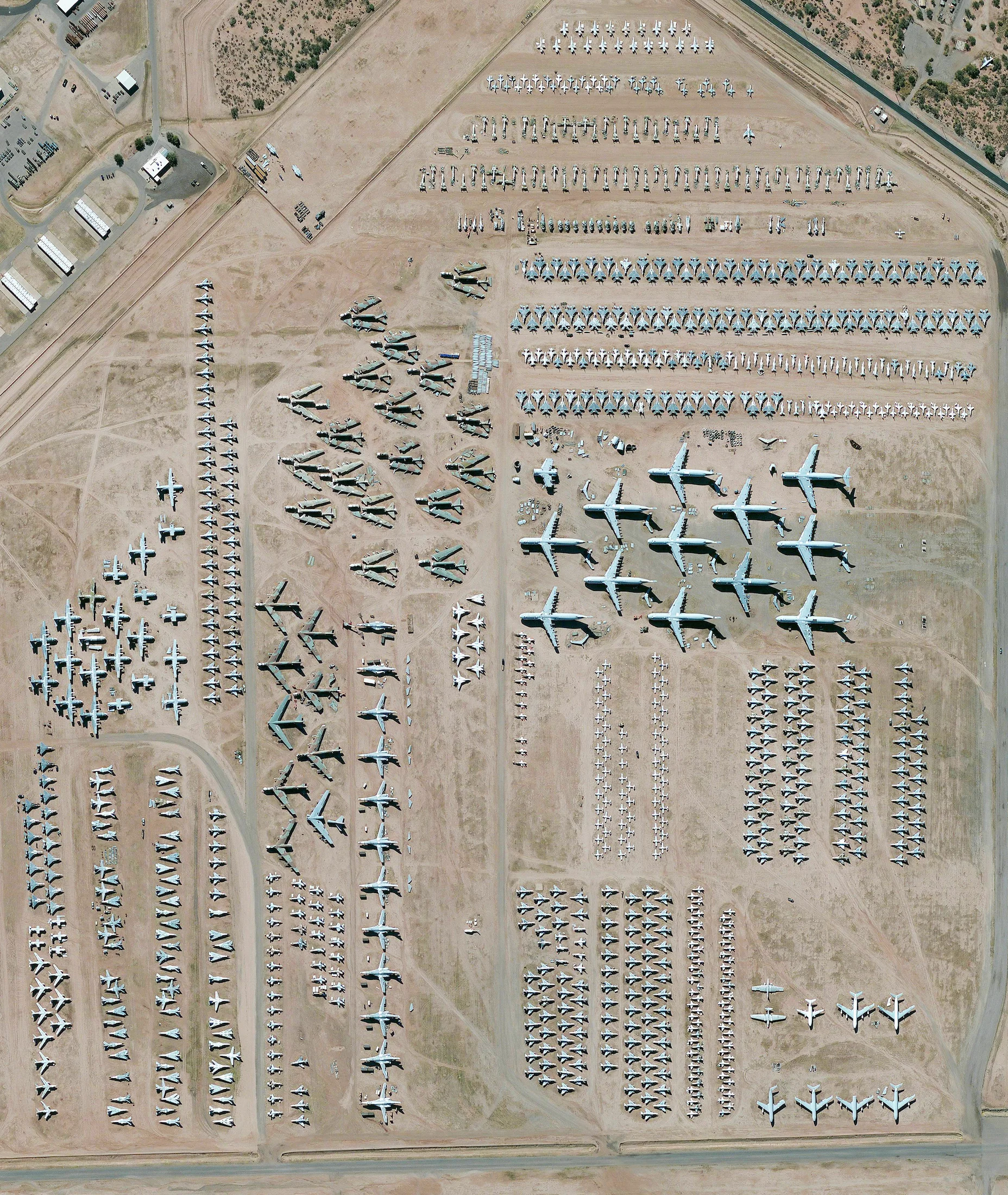 5/31/2016 Davis-Monthan Air Force Base Aircraft Boneyard Tucson, Arizona, USA 32.151087°, –110.826079° The largest aircraft storage and preservation facility in the world is located at Davis-Monthan Air Force Base in Tucson, Arizona, USA. The boneyard—run by the 309th Airspace Maintenance and Regeneration Group—contains more than 4,400 retired American military and government aircraft.