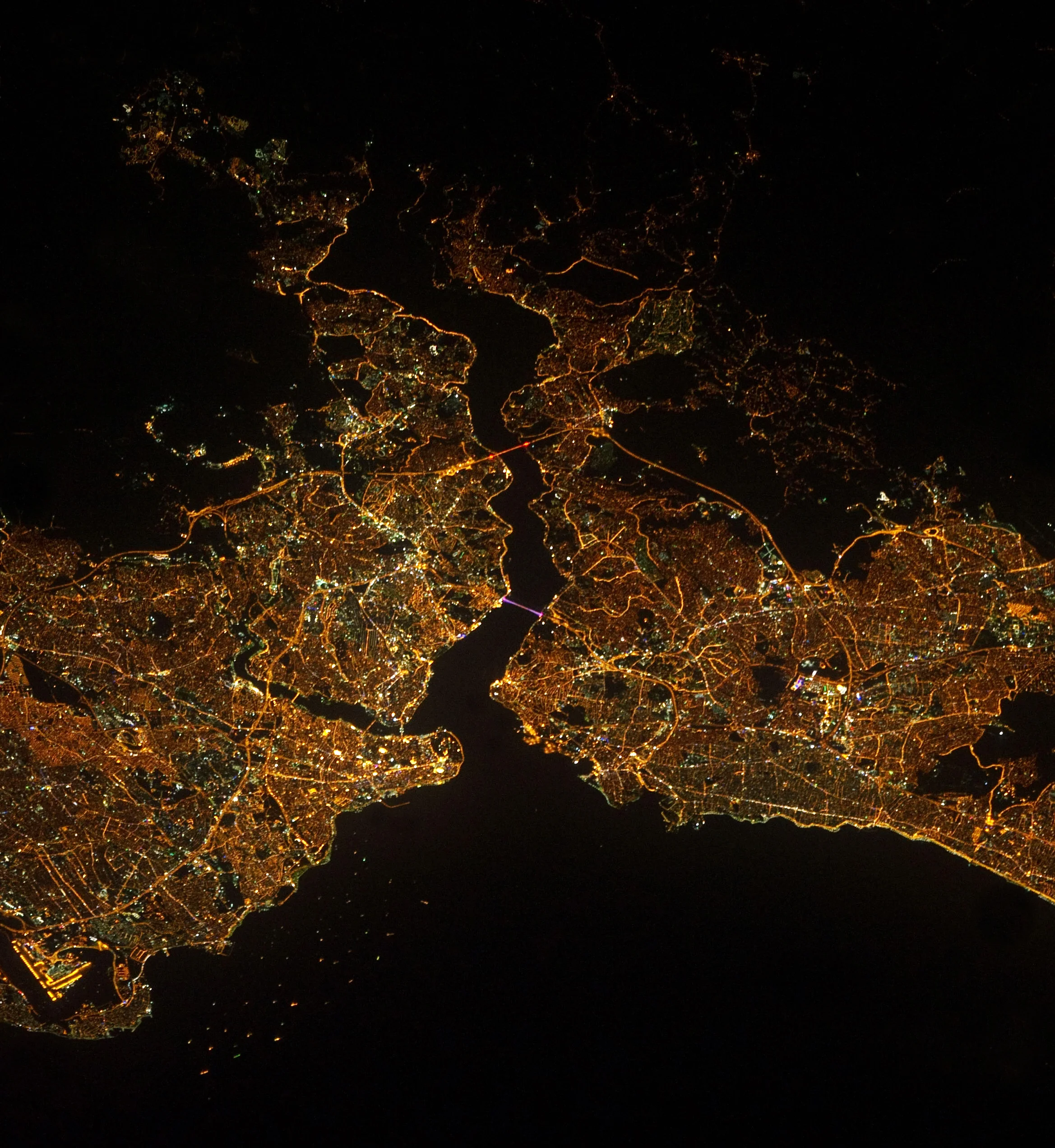 Our thoughts are with the people of Istanbul today, following a gruesome terrorist attack that took place yesterday at the city’s main airport. Istanbul is the largest metropolitan area in Turkey, with a population of more than 14 million people. This Overview was captured at night from the International Space Station and is courtesy of NASA.