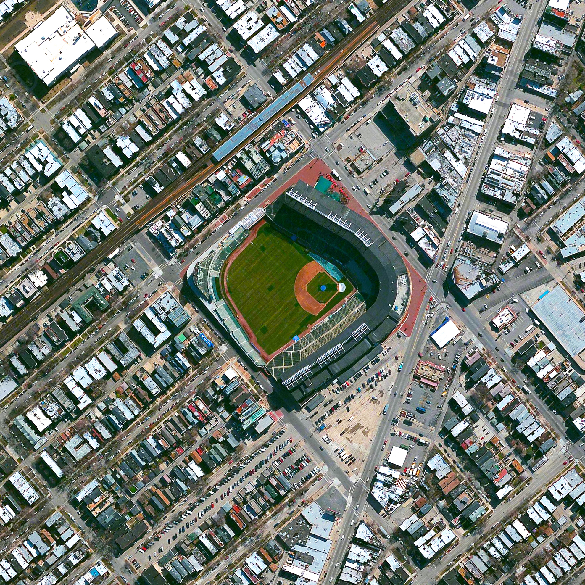 11/2/2016 Wrigley Field Chicago, Illinois, USA 41.948°N 87.656°W Last night the Chicago Cubs won the World Series, ending a 108-year streak since the franchise won its last championship. Congratulations to all of the Cubs fans in Chicago and all around the world! The team’s home stadium, Wrigley Field, is captured in this Overview.