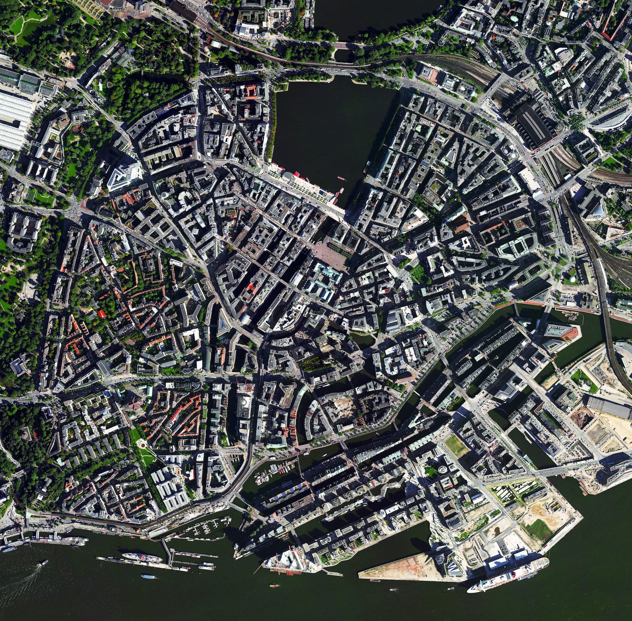 3/13/2017 Hamburg Hamburg, Germany 53.551527,9.9858394 Situated on the River Elbe, Hamburg is the second largest city in Germany and eighth largest in the European Union. The city center, seen here, is situated around the Binnenalster, one of two artificial lakes built within its limits. Hamburg also contains the second largest port in Europe, which ships roughly 134 million tons of goods every year.