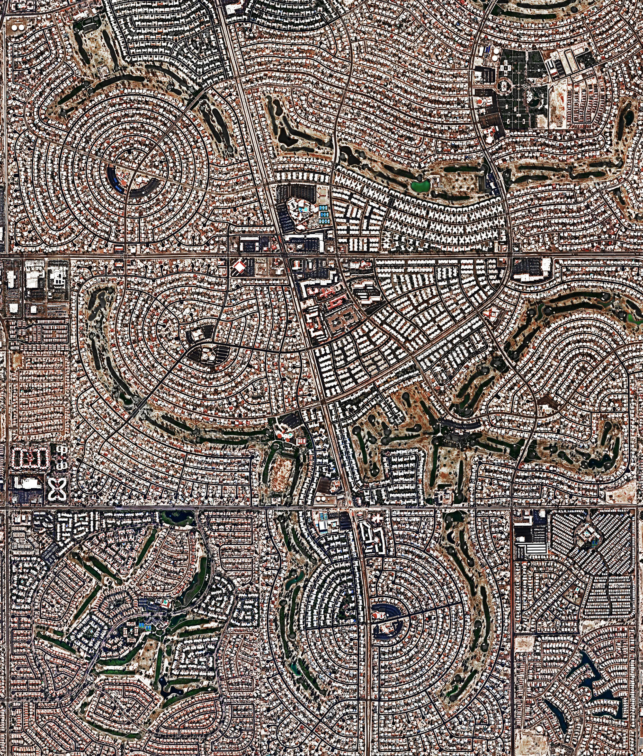 4/26/2017 Sun City Sun City, Arizona, USA 33.624205, -112.285054 Sun City, Arizona, USA opened as a retirement community on January 1, 1960. That day, more than 100,000 people showed up to see the new development, resulting in a cover story in Time magazine. The community was built on the old ghost town of Marinette and covers 14.6 square miles. Today, Sun City has a population of roughly 37,000 people. Source imagery: NearMap