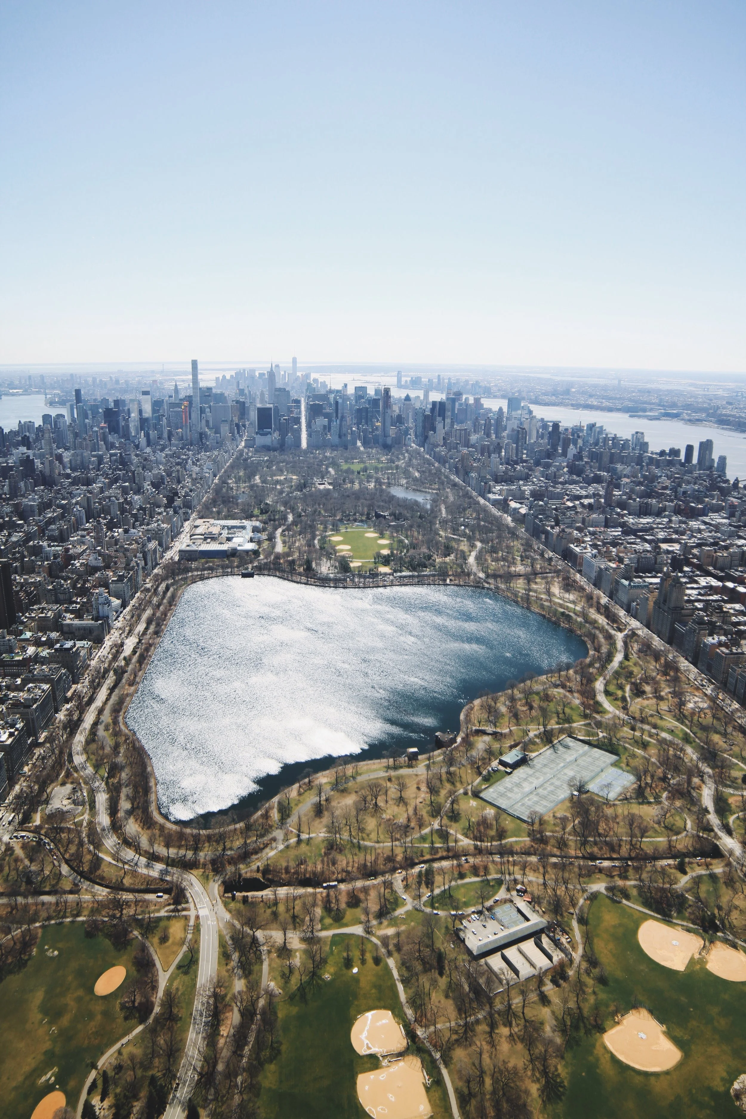 4/18/2017 Central Park New York, New York 40.783184, -73.965510 Check out Central Park in New York City from our recent helicopter flight with @nyonair. The park was established with 778 acres in 1857, but was expanded to its current size of 843 acres in 1873. In 2013, the space had roughly 40 million visitors, making it the most visited urban park in the United States.
