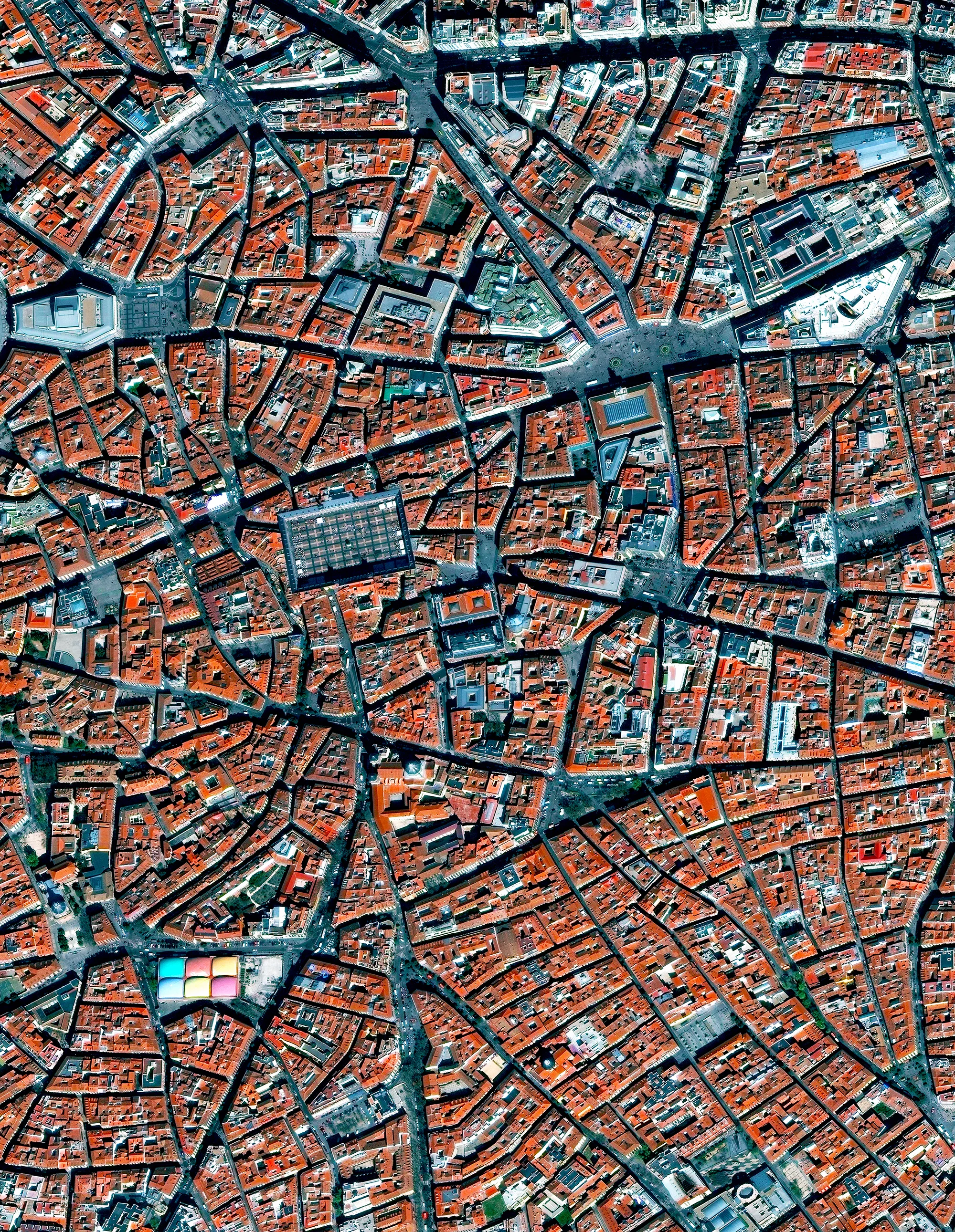 5/11/2017 La Latina Madrid, Spain 40.411495, -3.710983 La Latina is a neighborhood in the center of Madrid, Spain. The neighborhood was named after and old hospital of the same name that was founded in 1499. In this lower left of this Overview, you can also see the popular Mercado de la Cebada market, with its multi-colored rooftop. Source imagery: DigitalGlobe