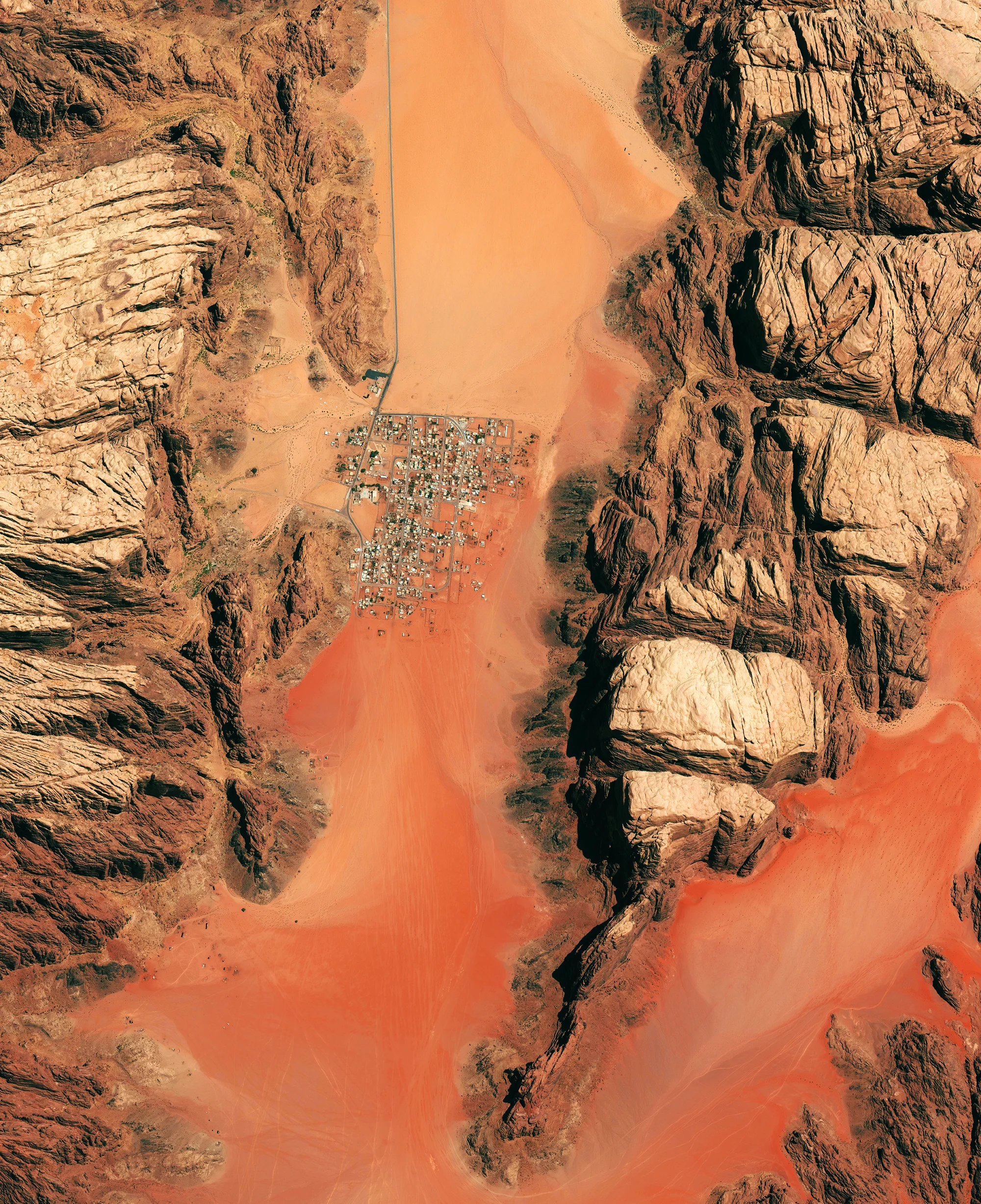 5/19/2017 Wadi Rum Jordan 29.572469, 35.420807 Wadi Rum is a village in Jordan that has been populated by humans since prehistoric times (8th century BC). Early inhabitants left they mark in the form of rock paintings which have been thoroughly analyzed by historians. The area has also served as a film set for movies such as The Martian, and Star Wars Rouge One. Source imagery: DigitalGlobe