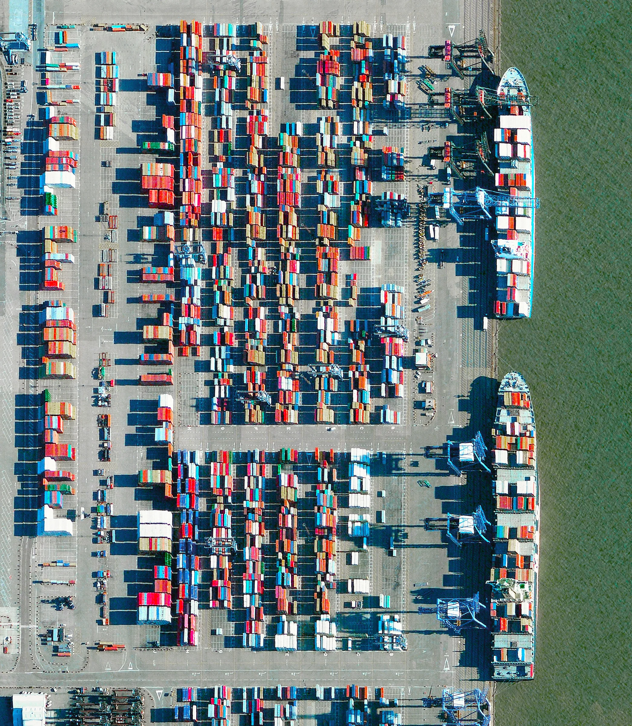 The Port of Felixstowe is the busiest port in the United Kingdom, handling approximately 42% of the country’s trade of shipping containers. The facility is able to accommodate ships that extend more than 400 meters (1312 feet) and have a cargo carrying capacity that is greater than half the volume of the Empire State Building. 51.954171°N 1.310158°E