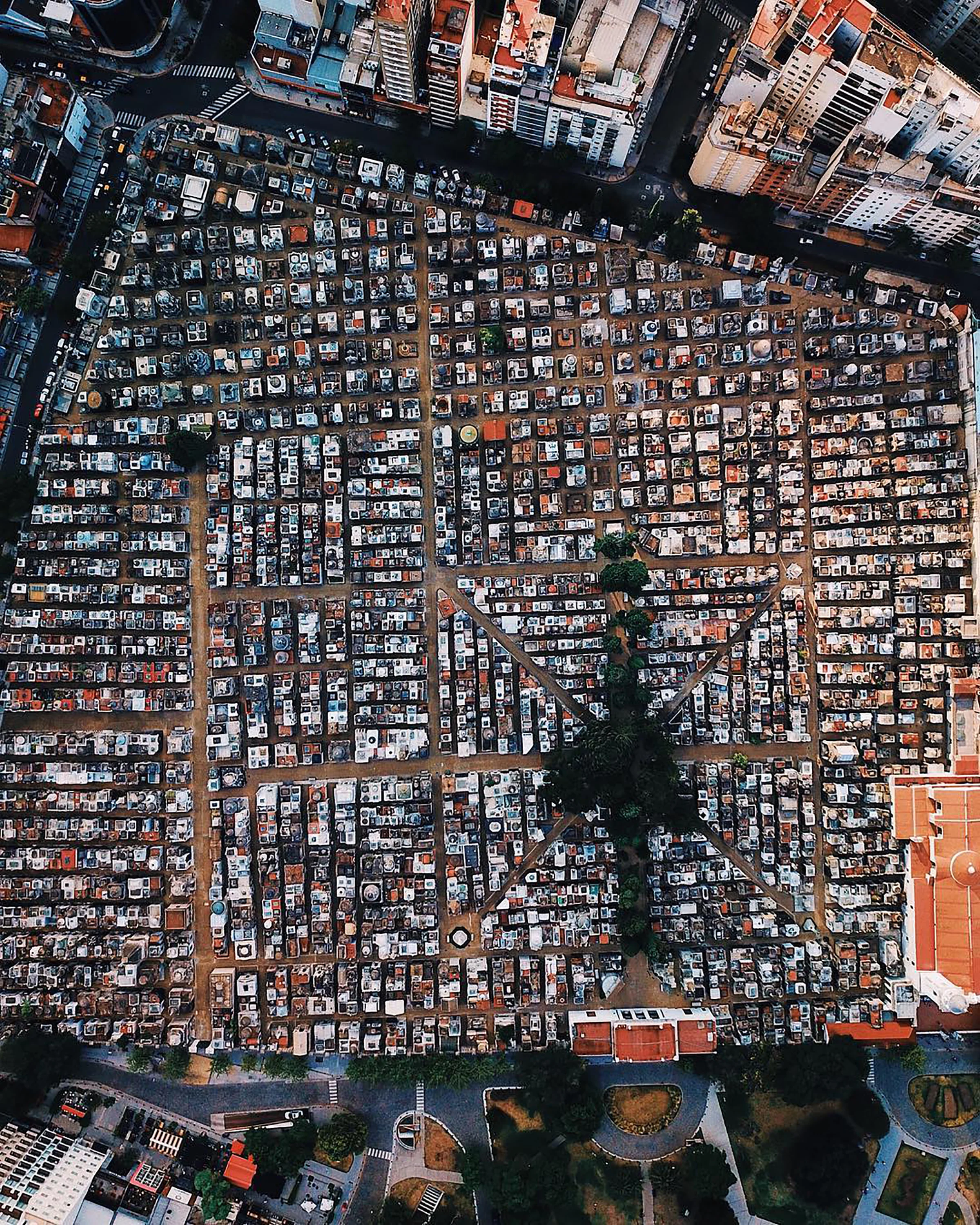 Cementerio de la Recoleta is a cemetery in the Recoleta neighborhood of Buenos Aires, Argentina. It contains the graves of many notable people, including: Eva “Evita” Perón, several Argentine presidents, the founder of the Argentine Navy, and a granddaughter of Napoleon. Recoleta Cemetery made it onto CNN’s 2013 list of the 10 most beautiful cemeteries in the world. 34°35'17.0"S, 58°23'35.0"W Source imagery: Joseph Anderton