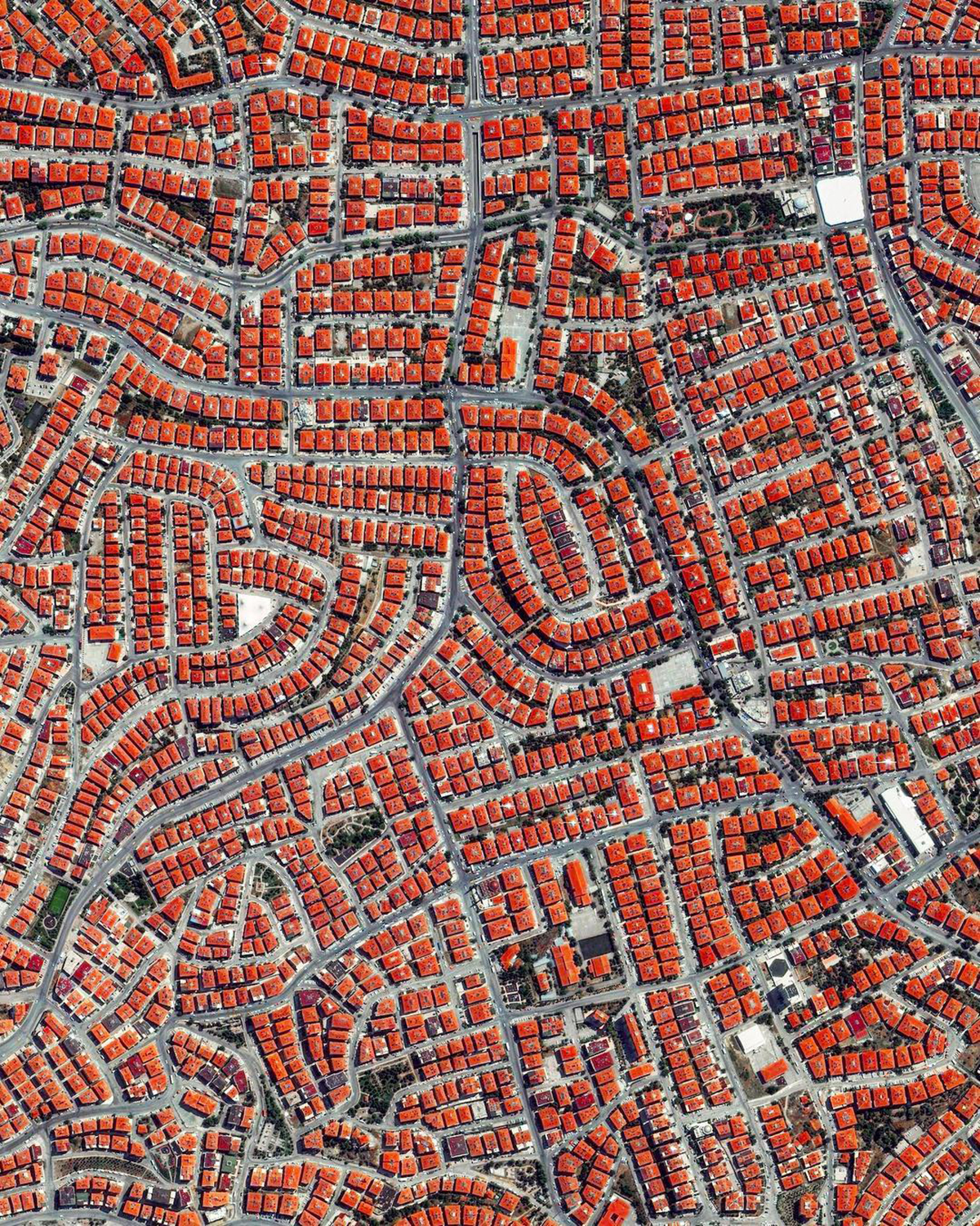 A residential section of northern Ankara, Turkey, is shown in this Overview. Ankara is Turkey’s capital and second largest city (after Istanbul), with more than 5.4 million residents. Historically known as Angora, the city lends its name to Angora wool, which is shorn from Angora rabbits and the long-haired Angora goat – the source of mohair. 39°59'15.0"N, 32°51'00.6"E Source imagery: DigitalGlobe
