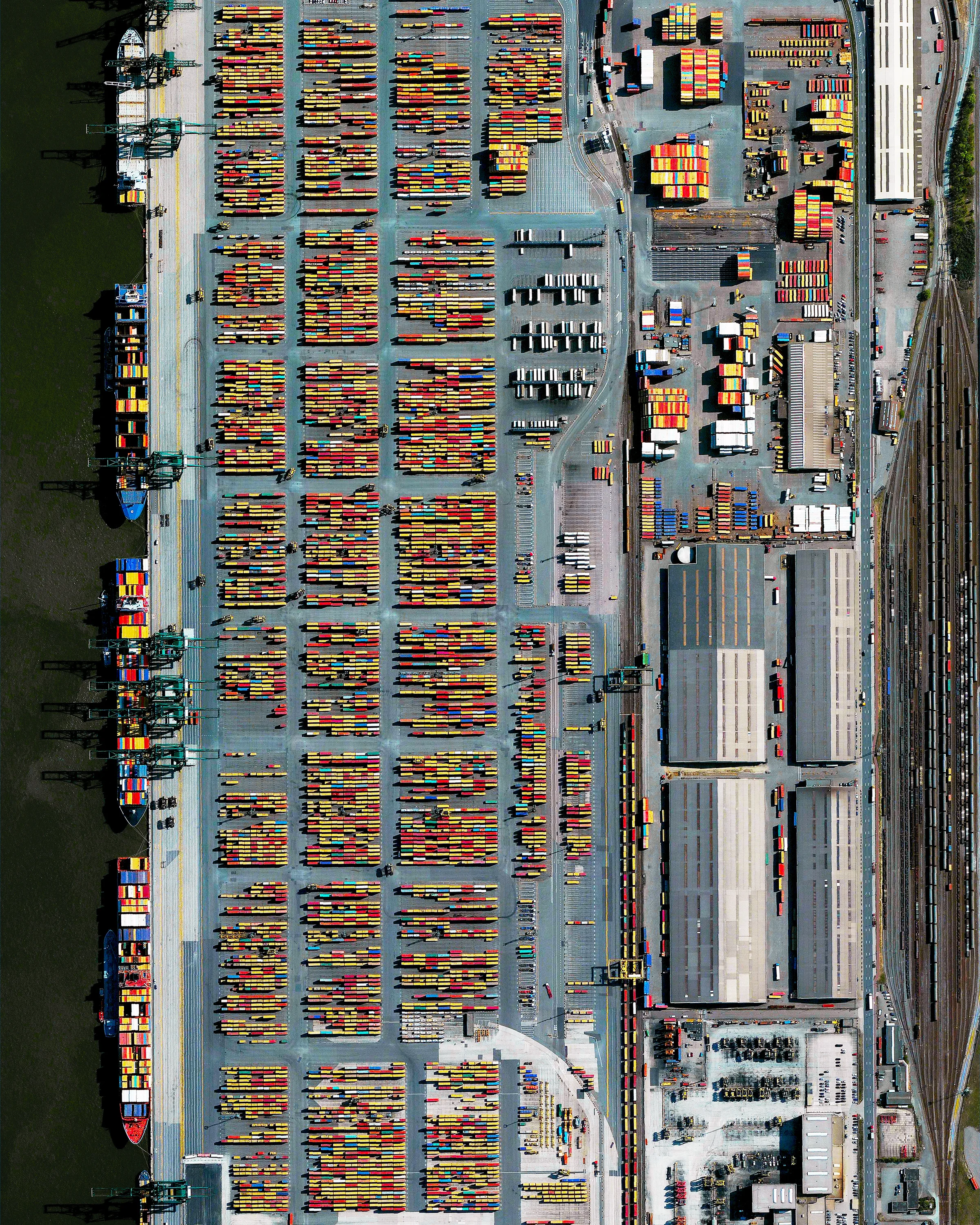 The Port of Antwerp in Flanders, Belgium, is the second-largest seaport in Europe. Its inland location on a tidal estuary of the Scheldt River gives it an advantage over other North Sea ports, allowing its docks to connect to rail, road, river and canal transit systems. In 2018, nearly 14,600 seagoing vessels called at the Port of Antwerp with a combined transshipment of 235.2 million tonnes. 51°16'12.0"N, 4°20'12.0"E Source imagery: DigitalGlobe