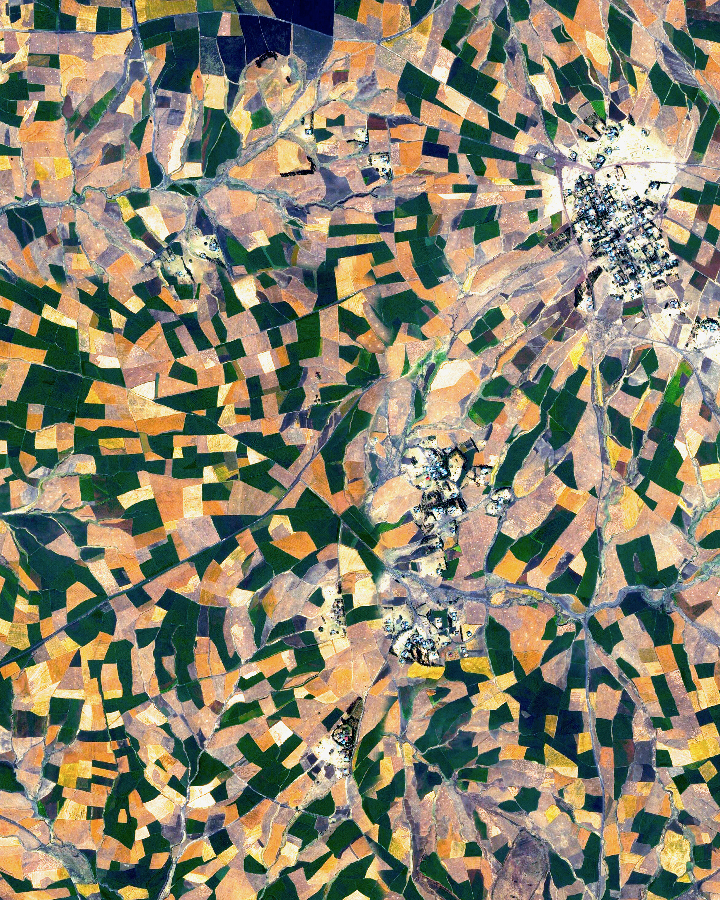 This Overview captures agricultural development in Addis Ababa, Ethiopia. A report presented today by the United Nations warns that climate change is hindering agricultural development like this, and thus putting pressure on our world's food supply. According to the report, a half-billion people are living in places that are turning to desert, and farmable soil is being lost as much as 100 times faster than it is forming in some locations. 9.030000°, 38.740000° Source imagery: Maxar Technologies