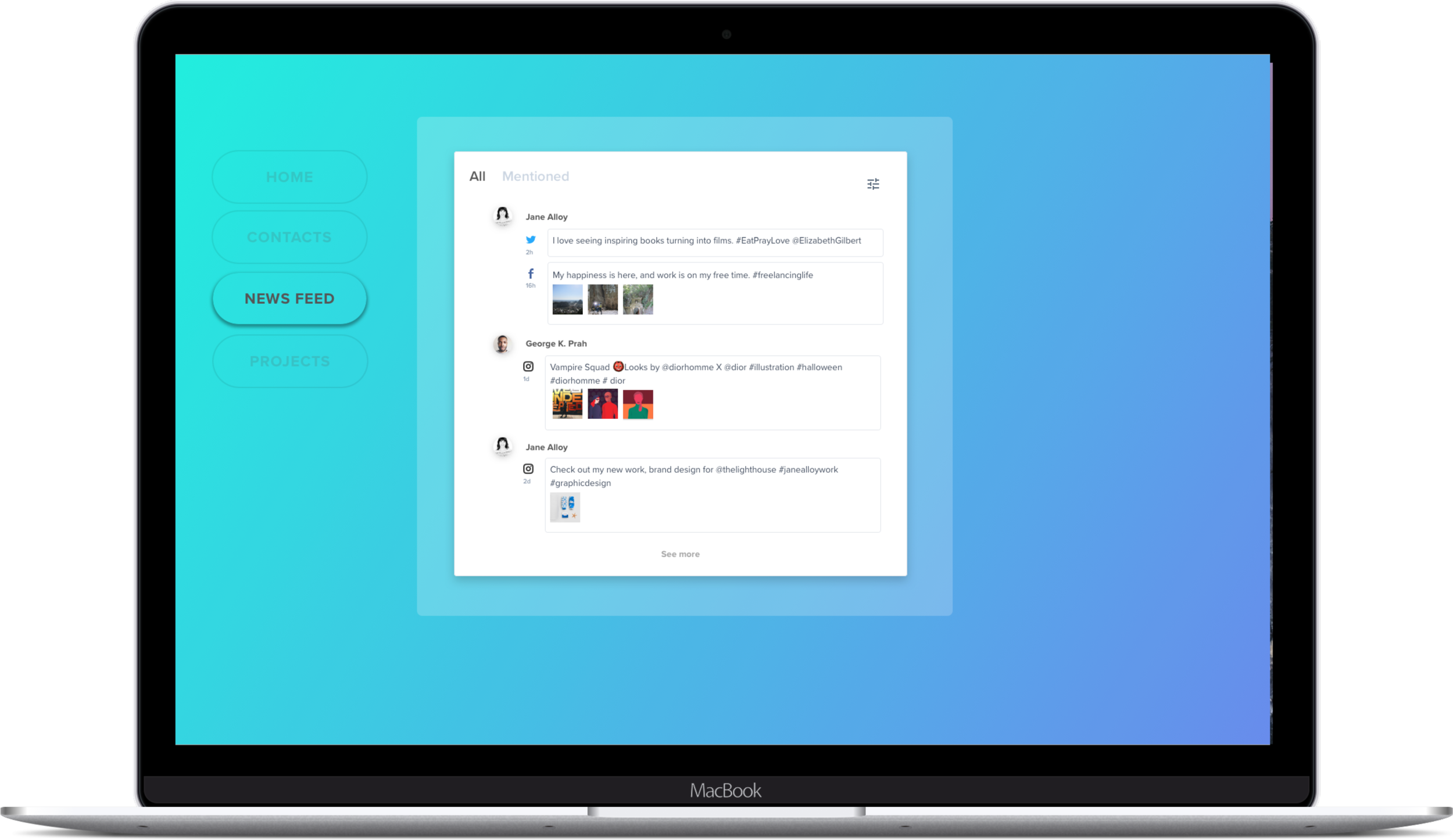 News Feed screen