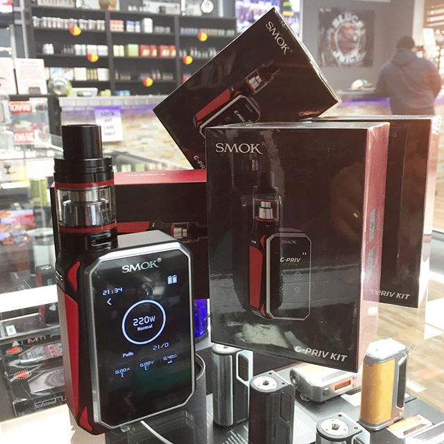 #New in stock G-PRIV KIT by #Smok  220watt dual battery touch screen device w a TFV8 #BigBaby tank. #nowavailable #vapecity #vapecityark