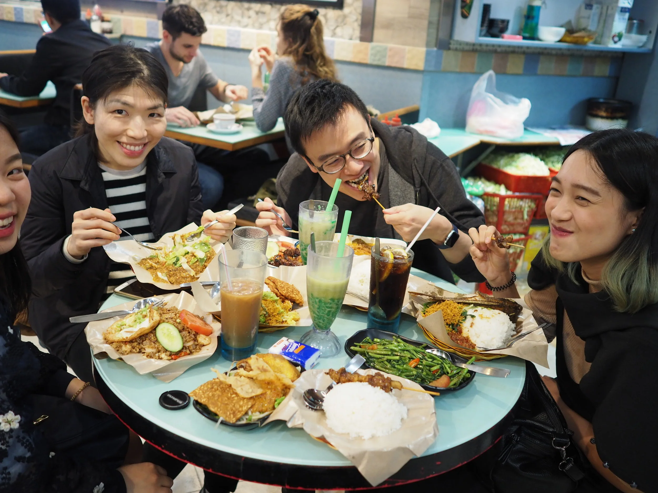First timer Indonesian food! - The taste? look at that smiles! :D Causeway Bay Station, Hong Kong.