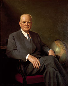 Herbert Clark Hoover (1874 – 1964) was the 31st President of the United States (1929–1933). Hoover, born to a Quaker family, was a professional mining engineer. He achieved American and international prominence in humanitarian relief efforts in war-time Belgium and served as head of the U.S. Food Administration during World War I. As the United States Secretary of Commerce in the 1920s under Presidents Warren G. Harding and Calvin Coolidge, he promoted partnerships between government and business under the rubric "economic modernization". 