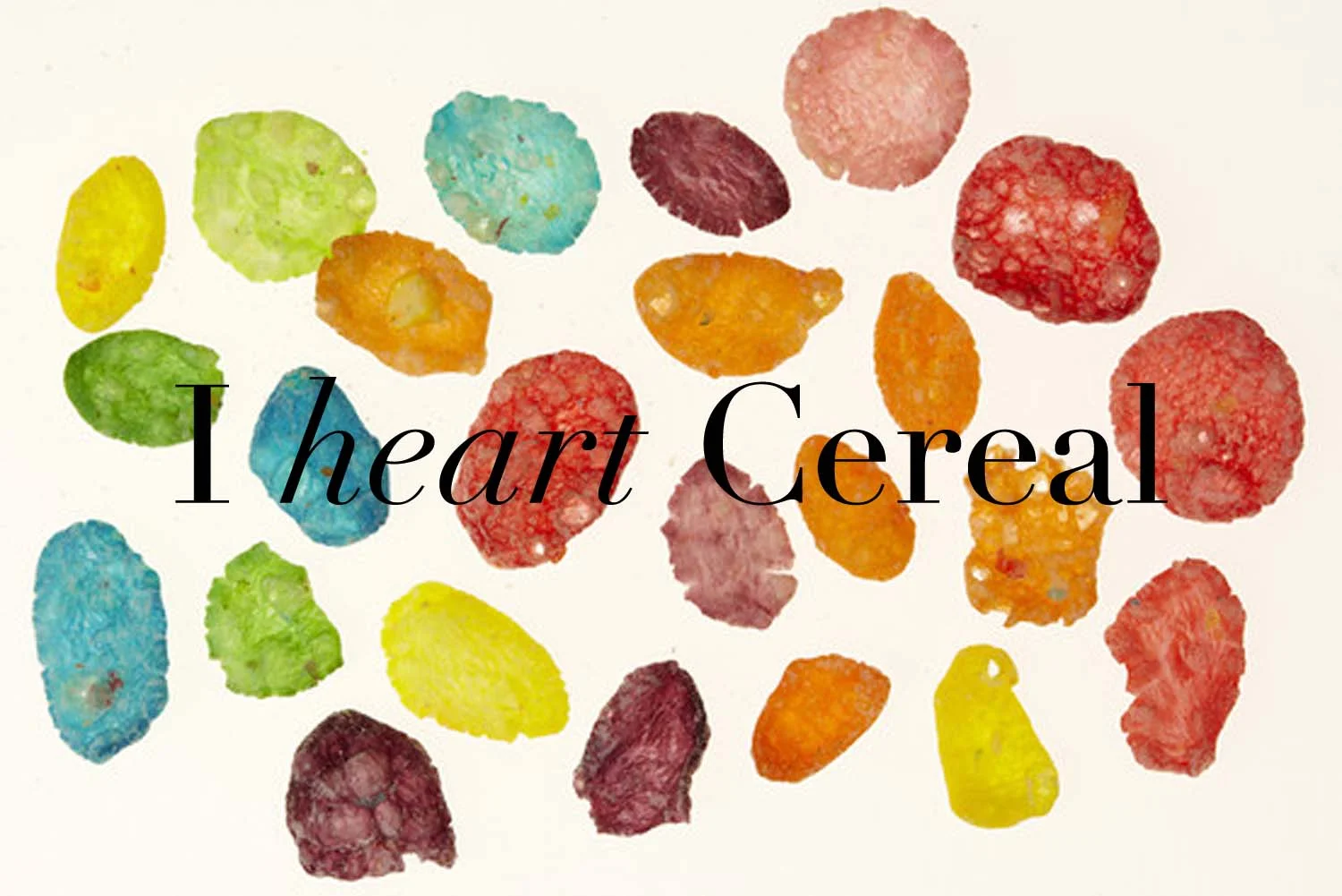 I heart Cereal | Image: "Fruity Pebbles" F. Martin Ramin via Wall Street Journal | Design: Laura Messersmith