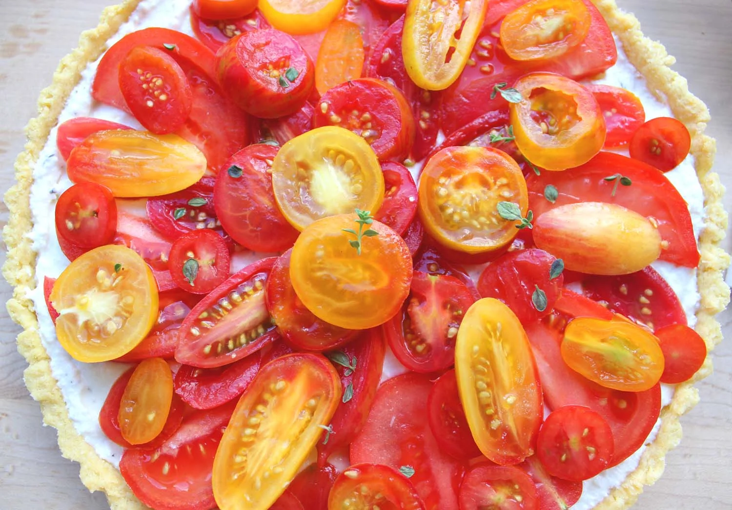 Farmers Market Tomato and Ricotta Tart | Image: Laura Messersmith