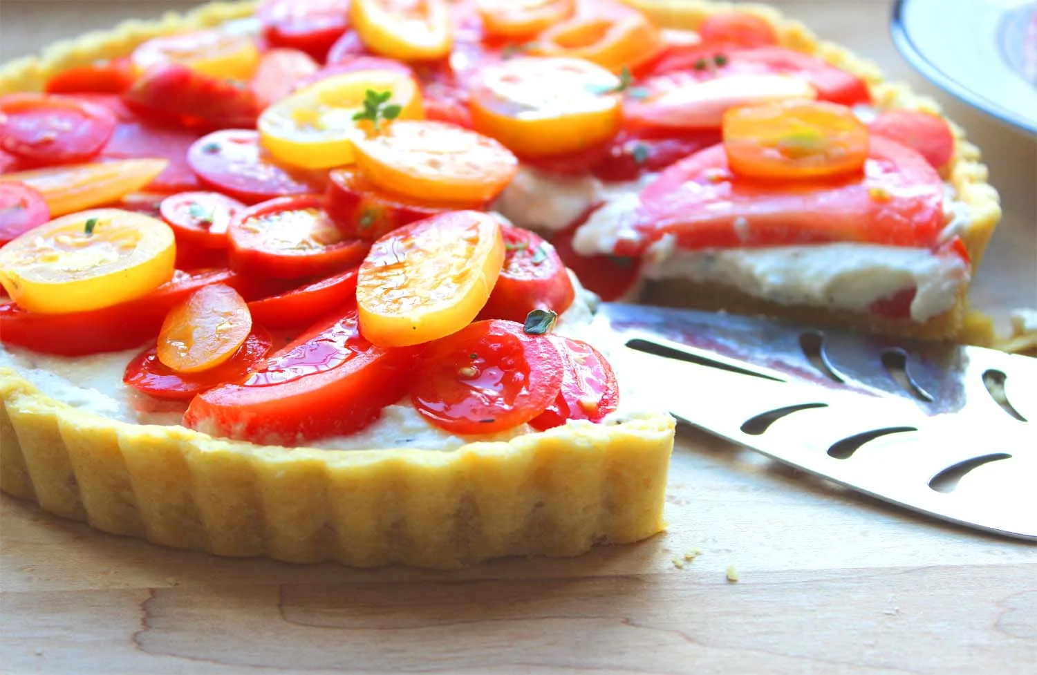 Farmers Market Tomato and Ricotta Tart | Image: Laura Messersmith